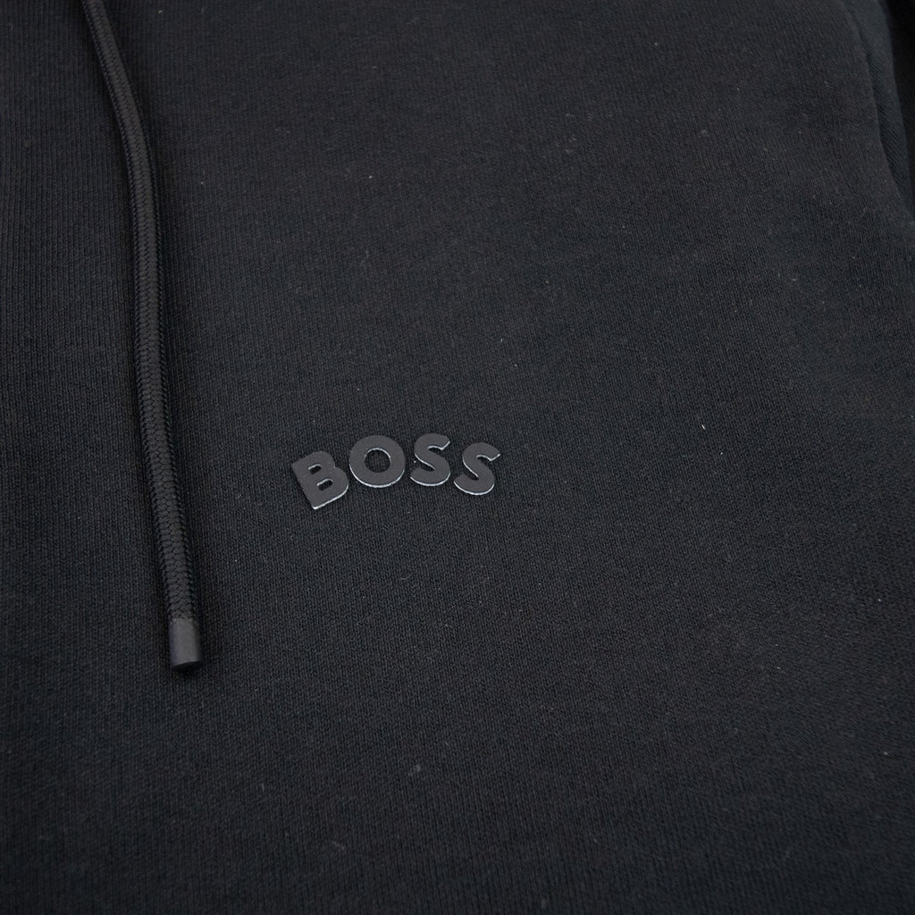 Hugo Boss Saggy Curved Logo Zip Up Hoody Black 001