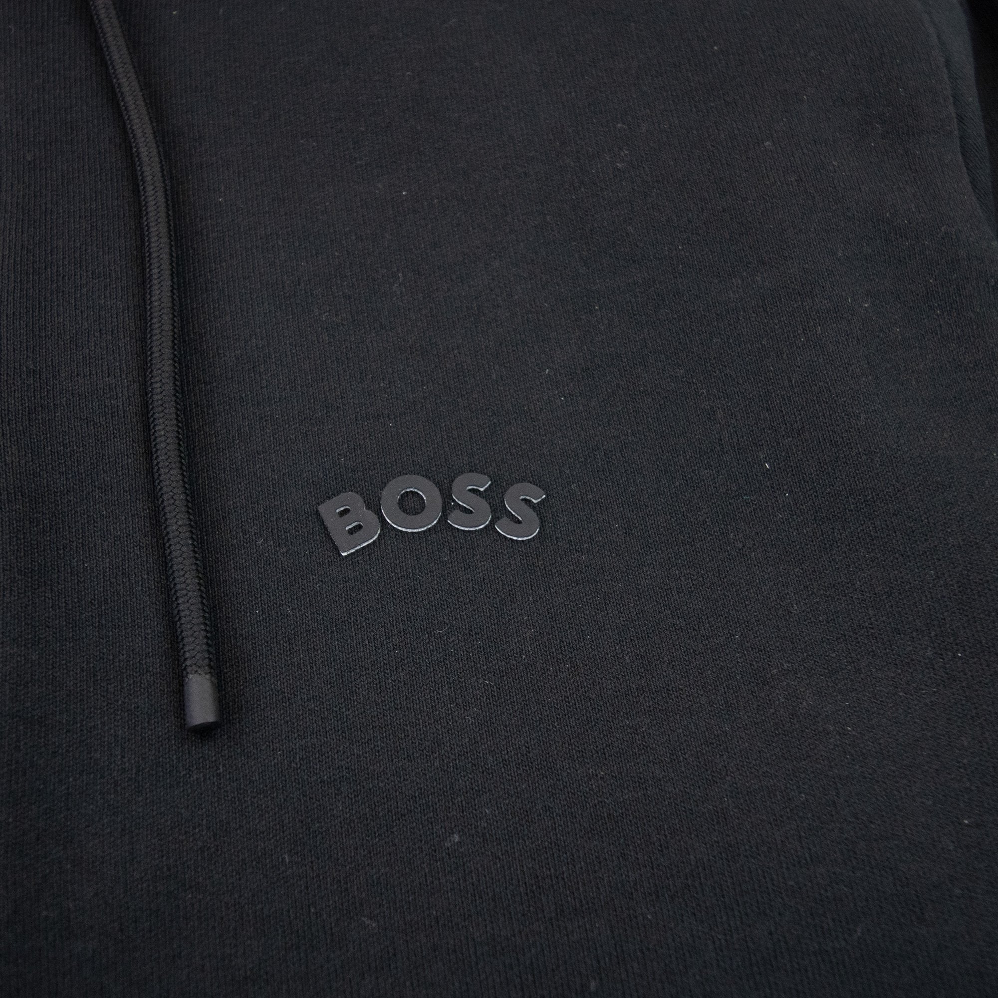 Hugo Boss Saggy Curved Logo Zip Up Hoody Black 001
