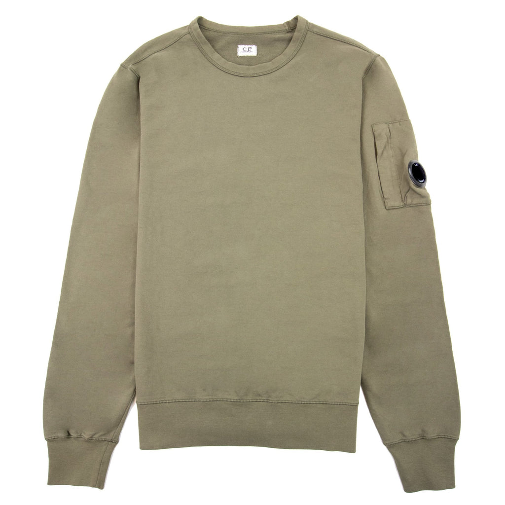 Cp Company Light Fleece Lens Crew Sweatshirt Khaki 659