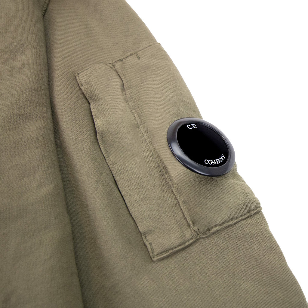 Cp Company Light Fleece Lens Crew Sweatshirt Khaki 659