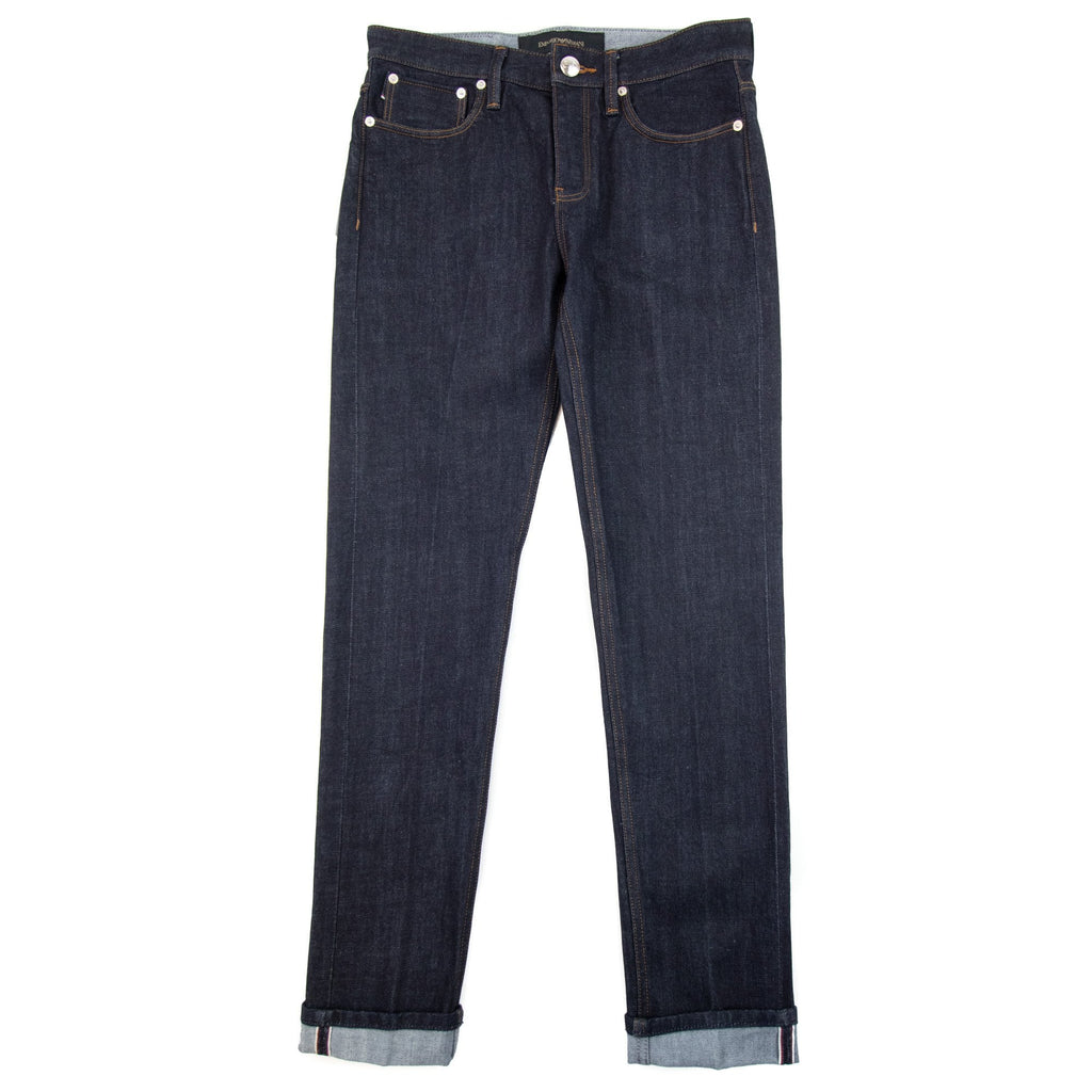 Emporio Armani J75 Slim-fit Dark-blue Selvedge Comfort Denim Jea Denim