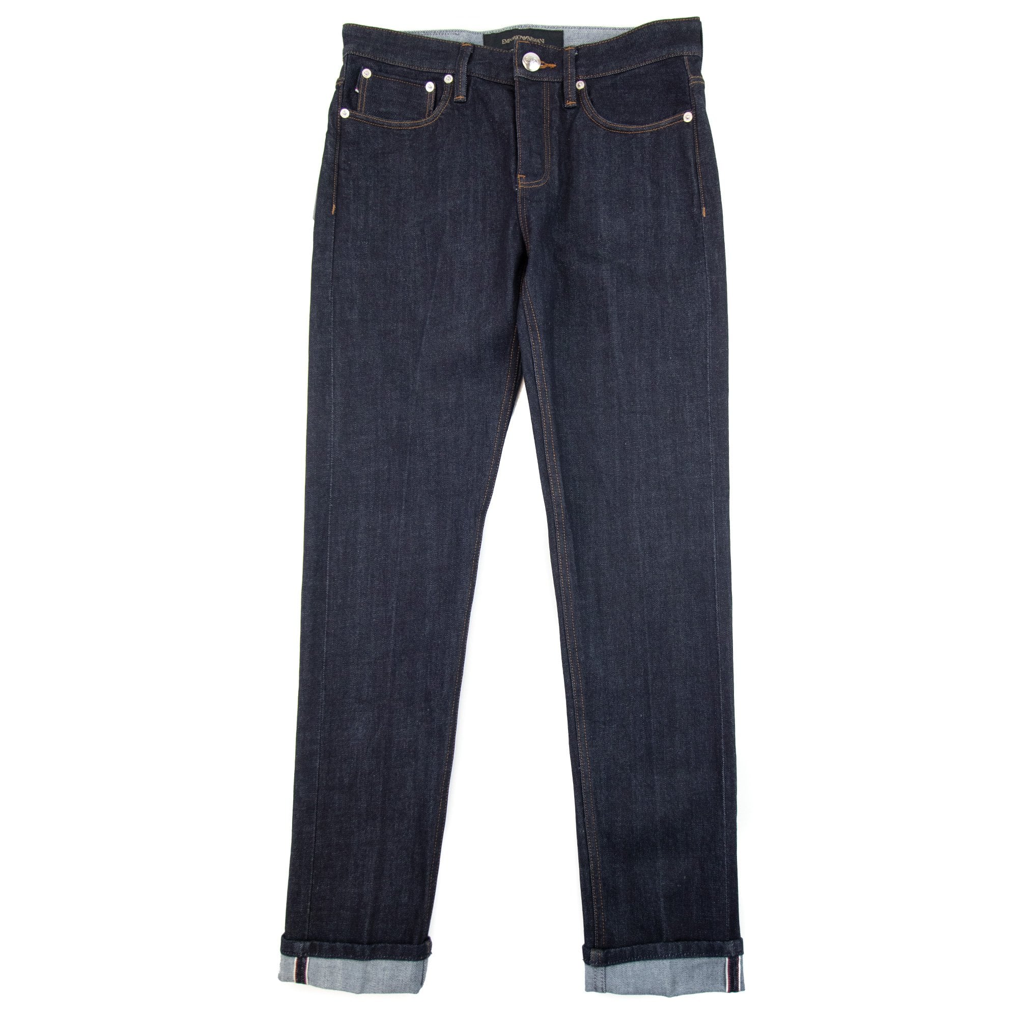 Emporio Armani J75 Slim-fit Dark-blue Selvedge Comfort Denim Jea Denim