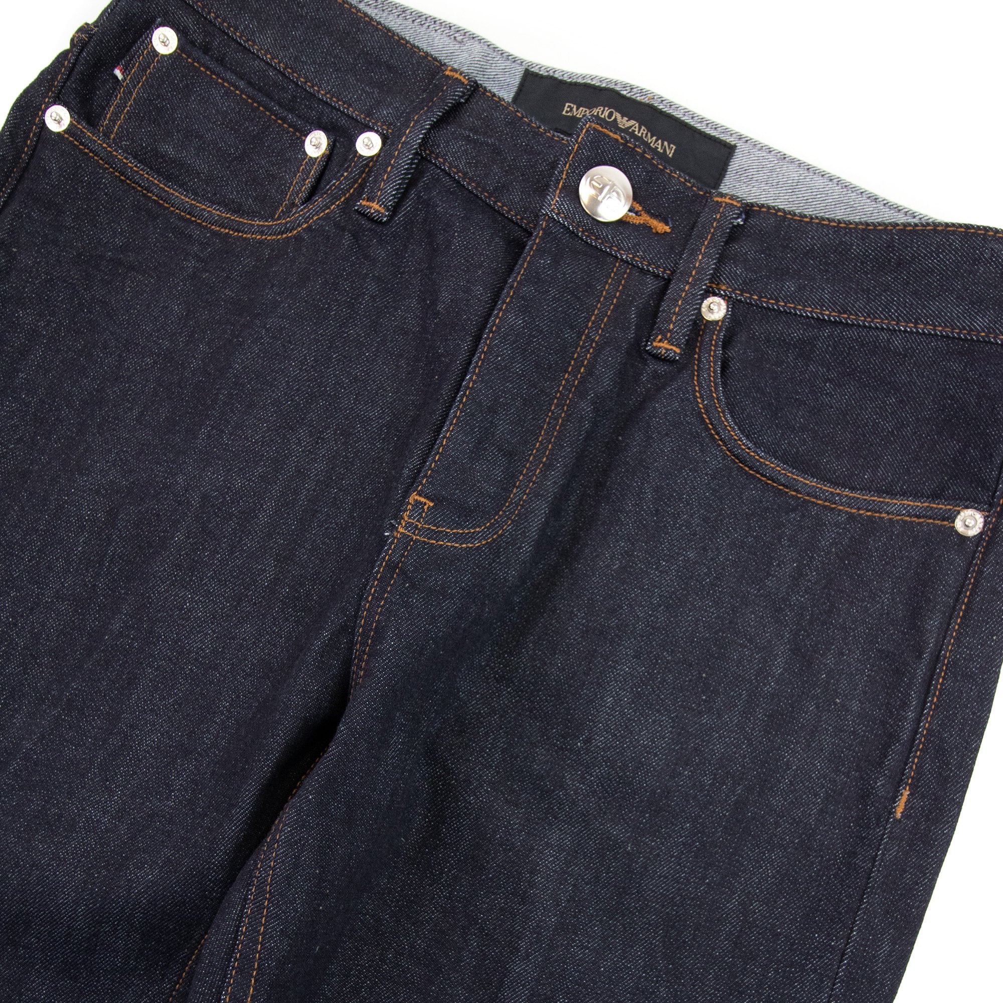 Emporio Armani J75 Slim-fit Dark-blue Selvedge Comfort Denim Jea Denim