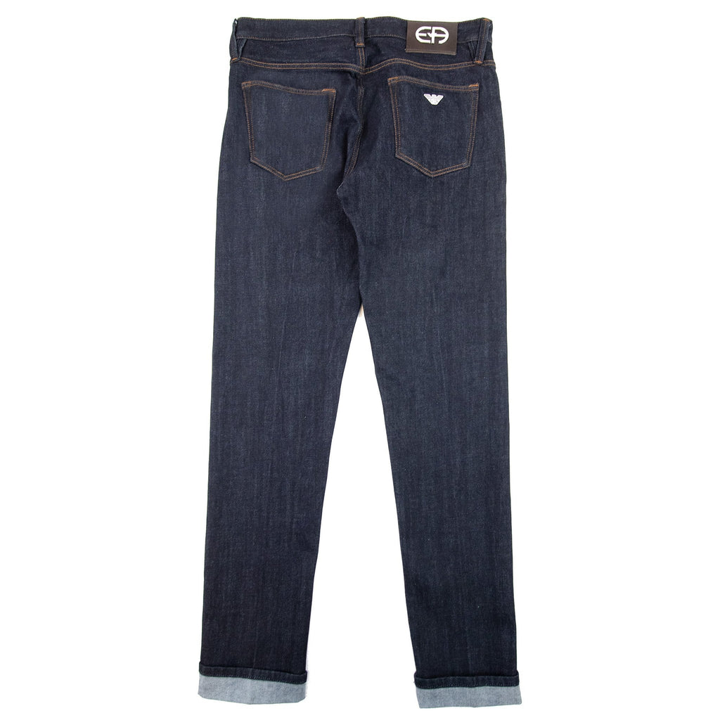 Emporio Armani J75 Slim-fit Dark-blue Selvedge Comfort Denim Jea Denim