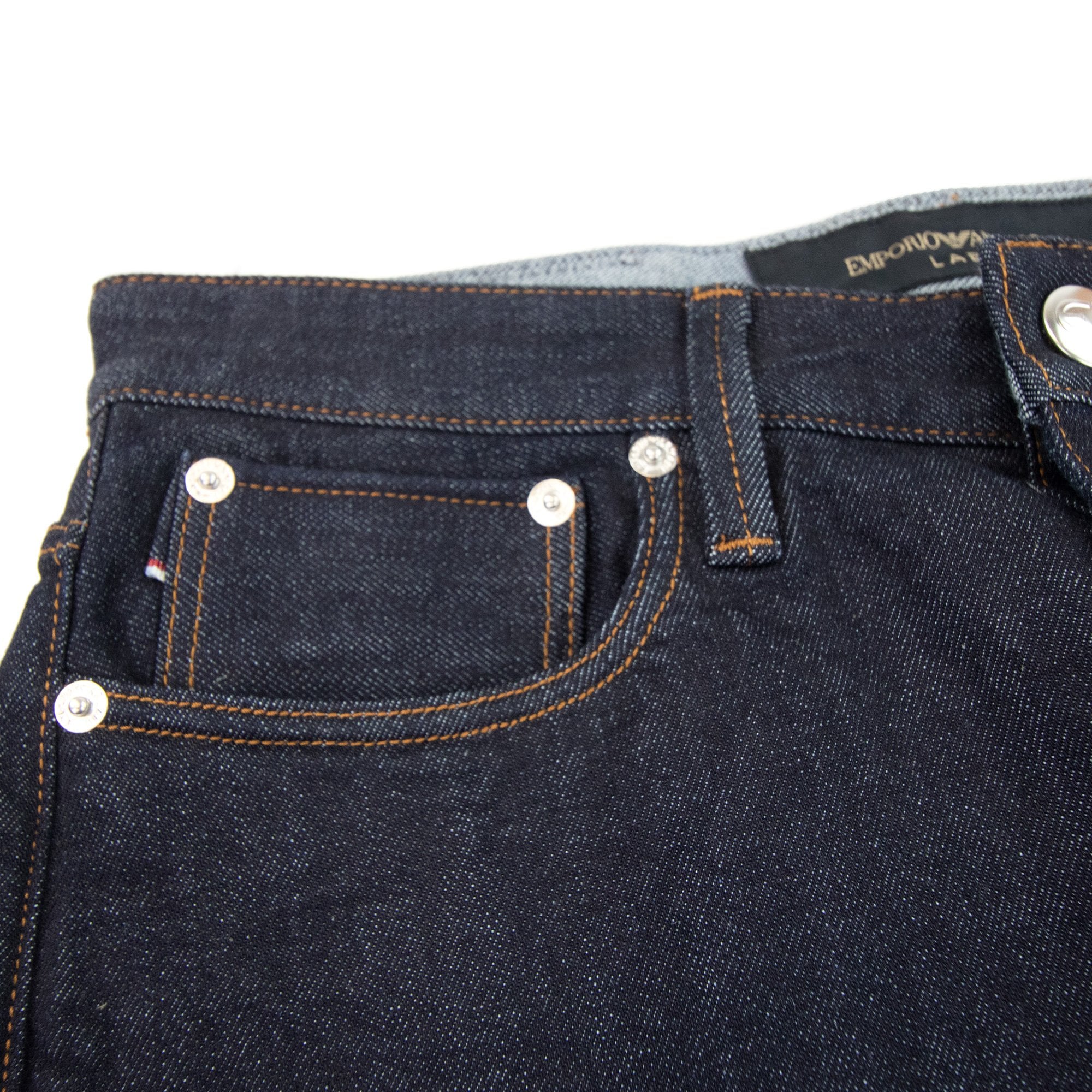 Emporio Armani J75 Slim-fit Dark-blue Selvedge Comfort Denim Jea Denim