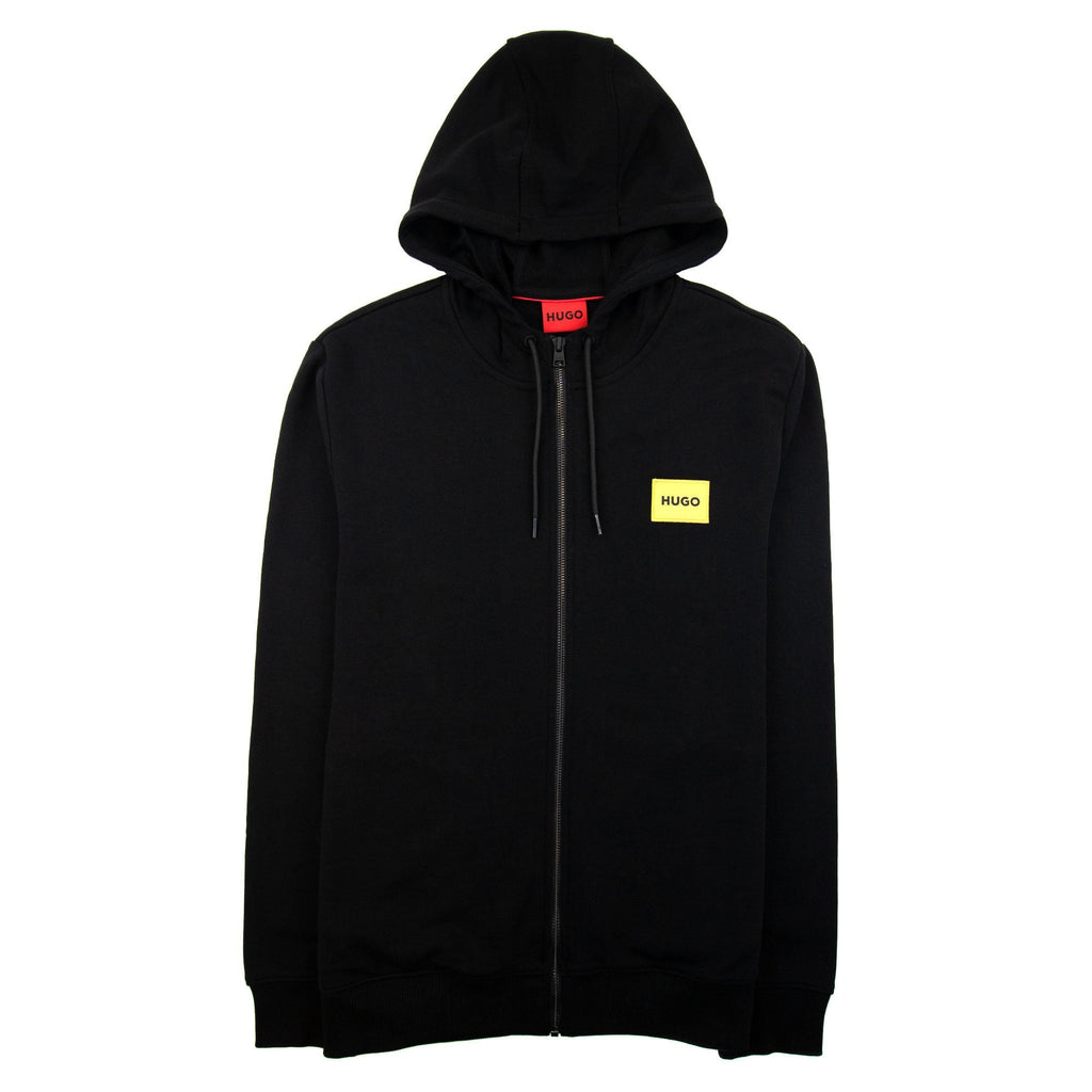 Hugo Daple G Patch Logo Zip Up Hoodie Black 001