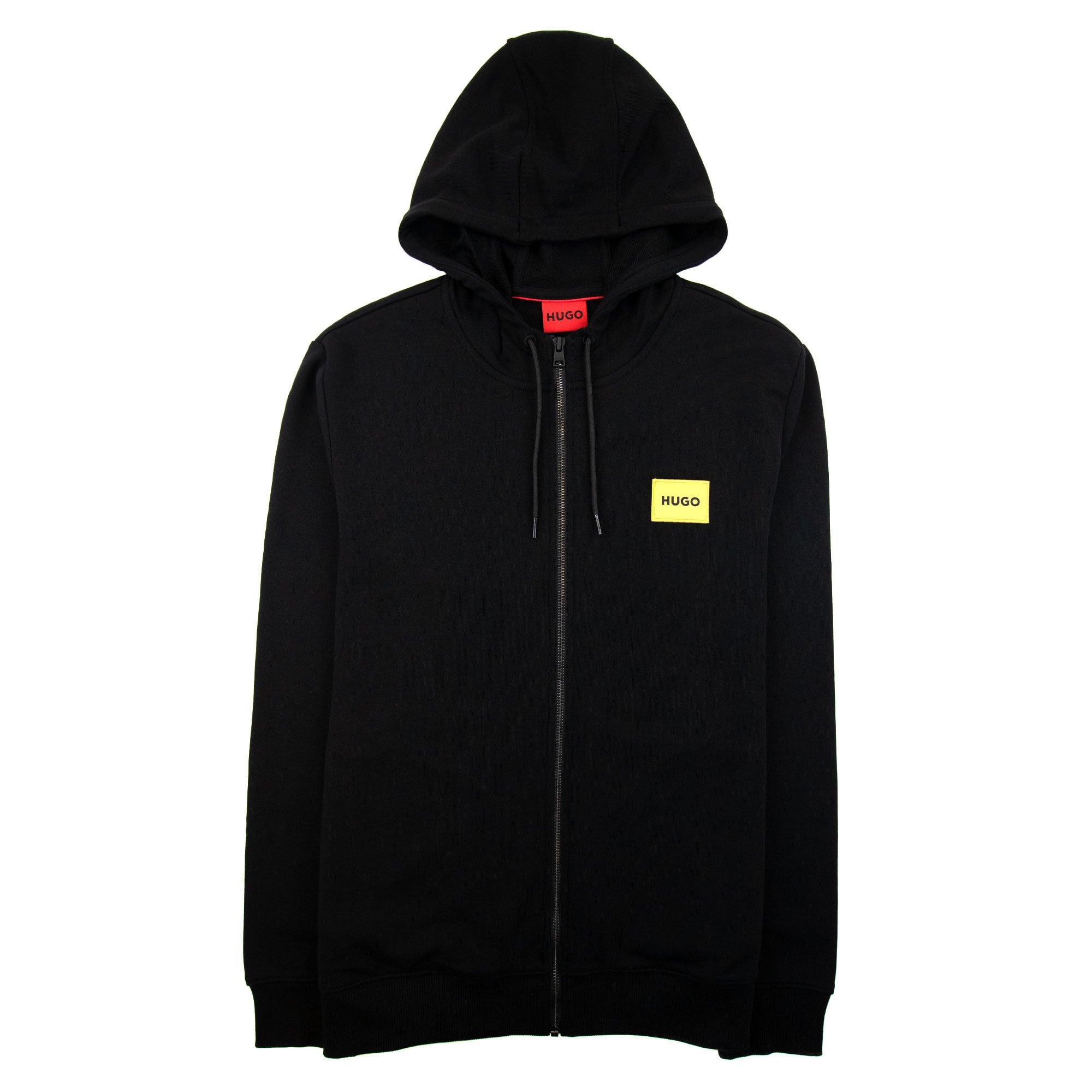 Hugo Daple G Patch Logo Zip Up Hoodie Black 001
