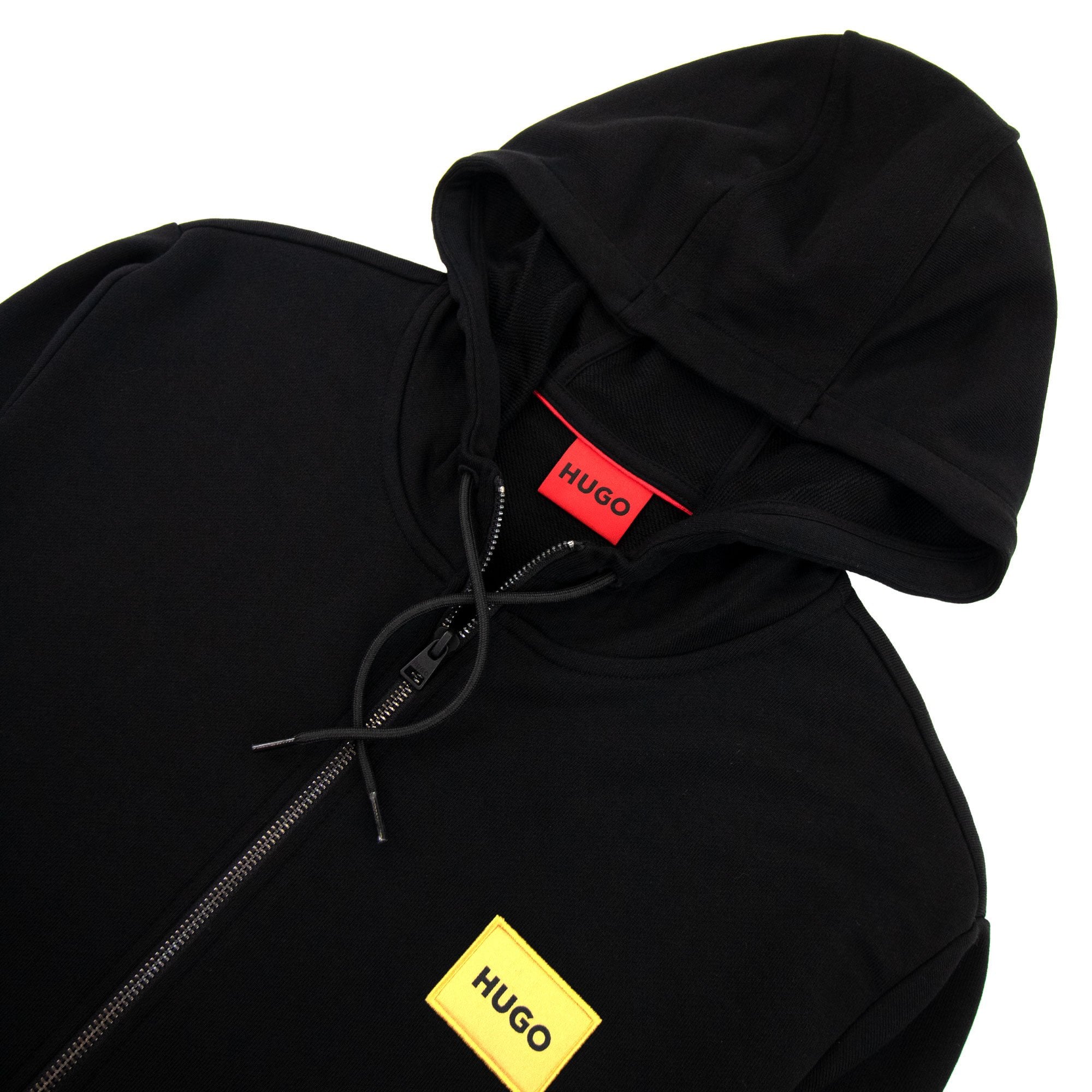 Hugo Daple G Patch Logo Zip Up Hoodie Black 001