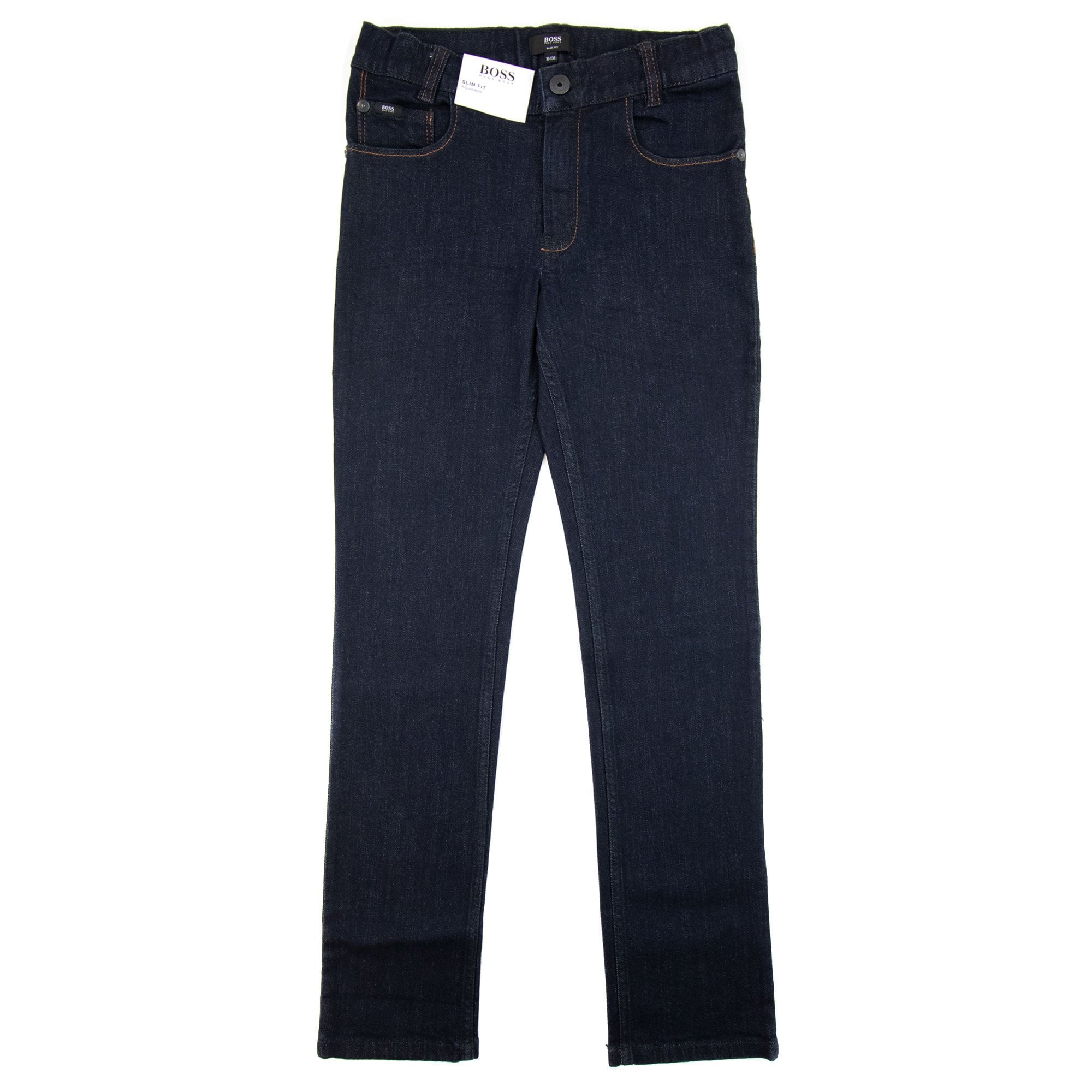 Hugo Boss Kids Straight Leg Gold Stitch Denim Jeans Denim Brut