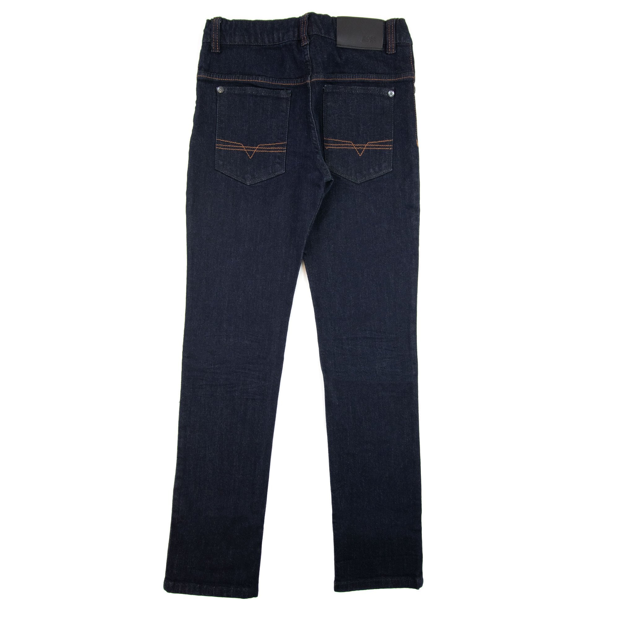 Hugo Boss Kids Straight Leg Gold Stitch Denim Jeans Denim Brut