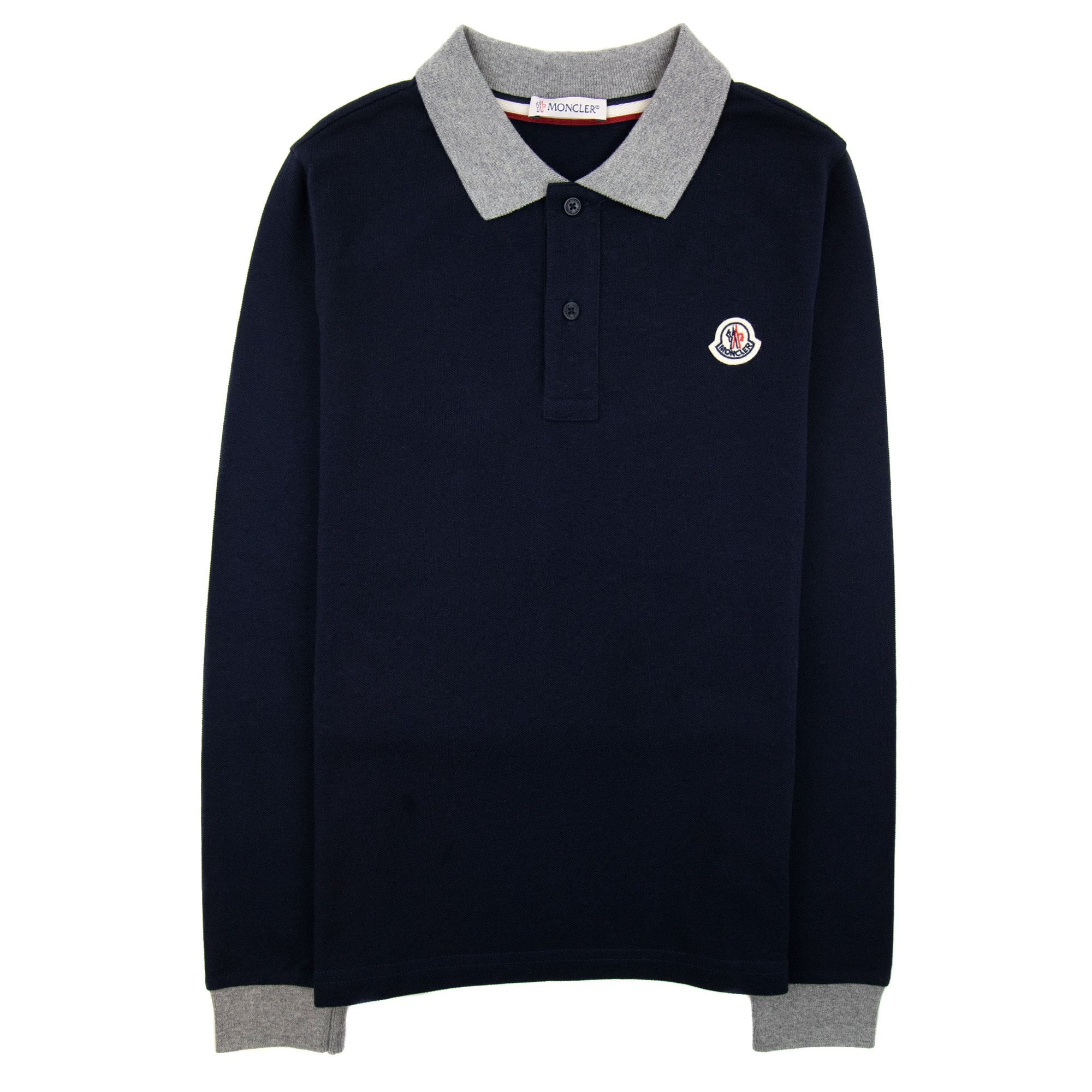 Moncler Junior Logo Maglia Polo Navy