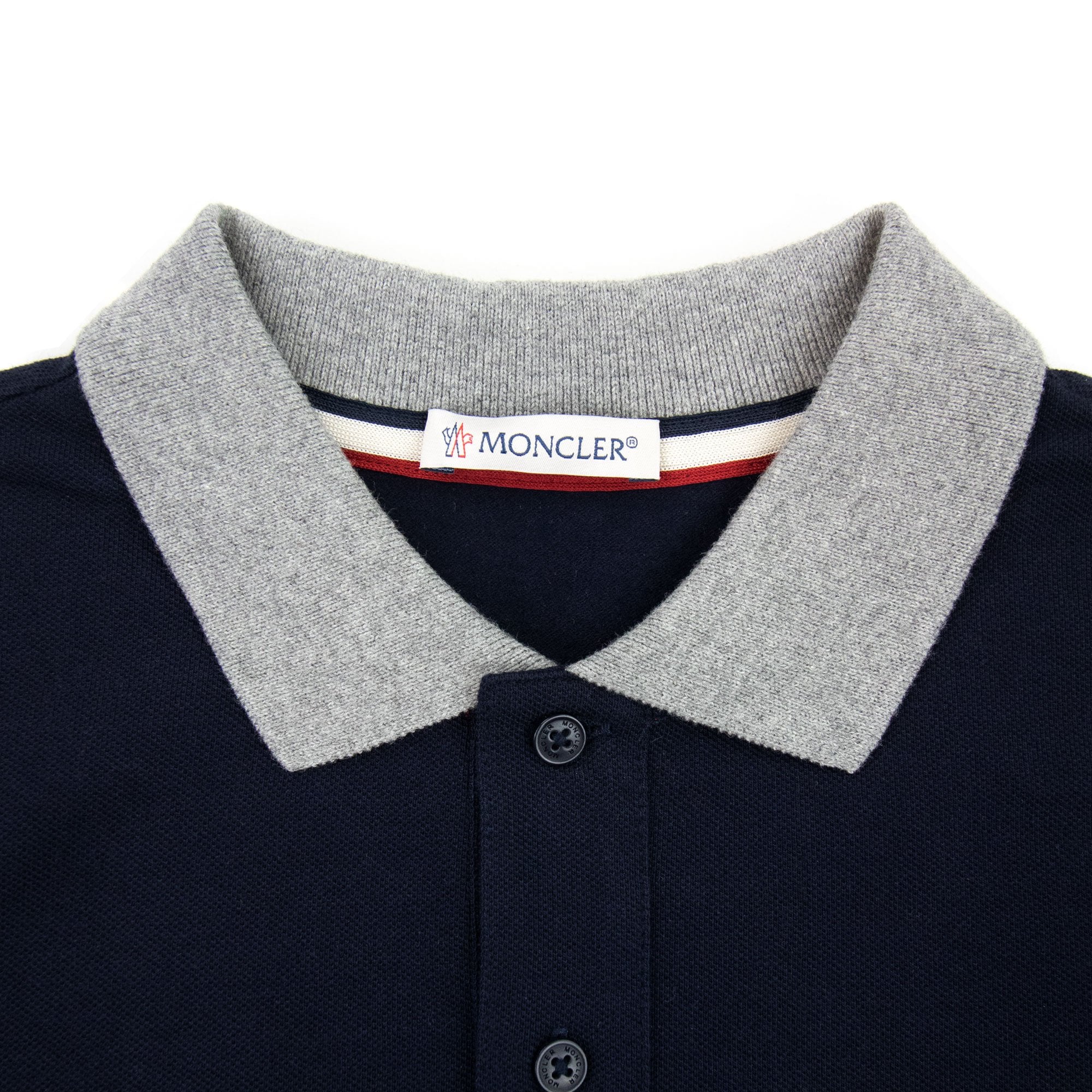 Moncler Junior Logo Maglia Polo Navy