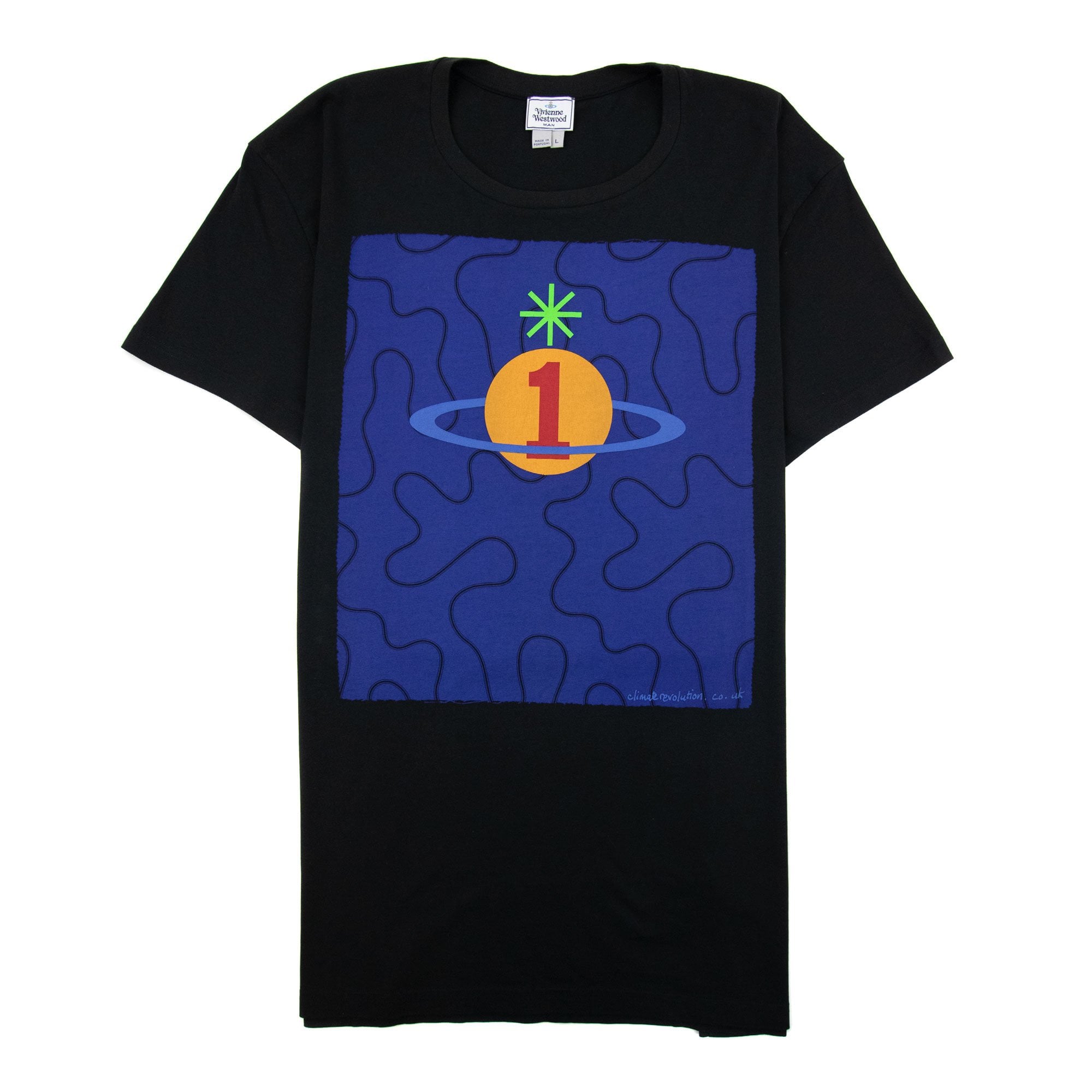 Vivienne Westwood Squiggle Logo Print T Shirt Blue/black