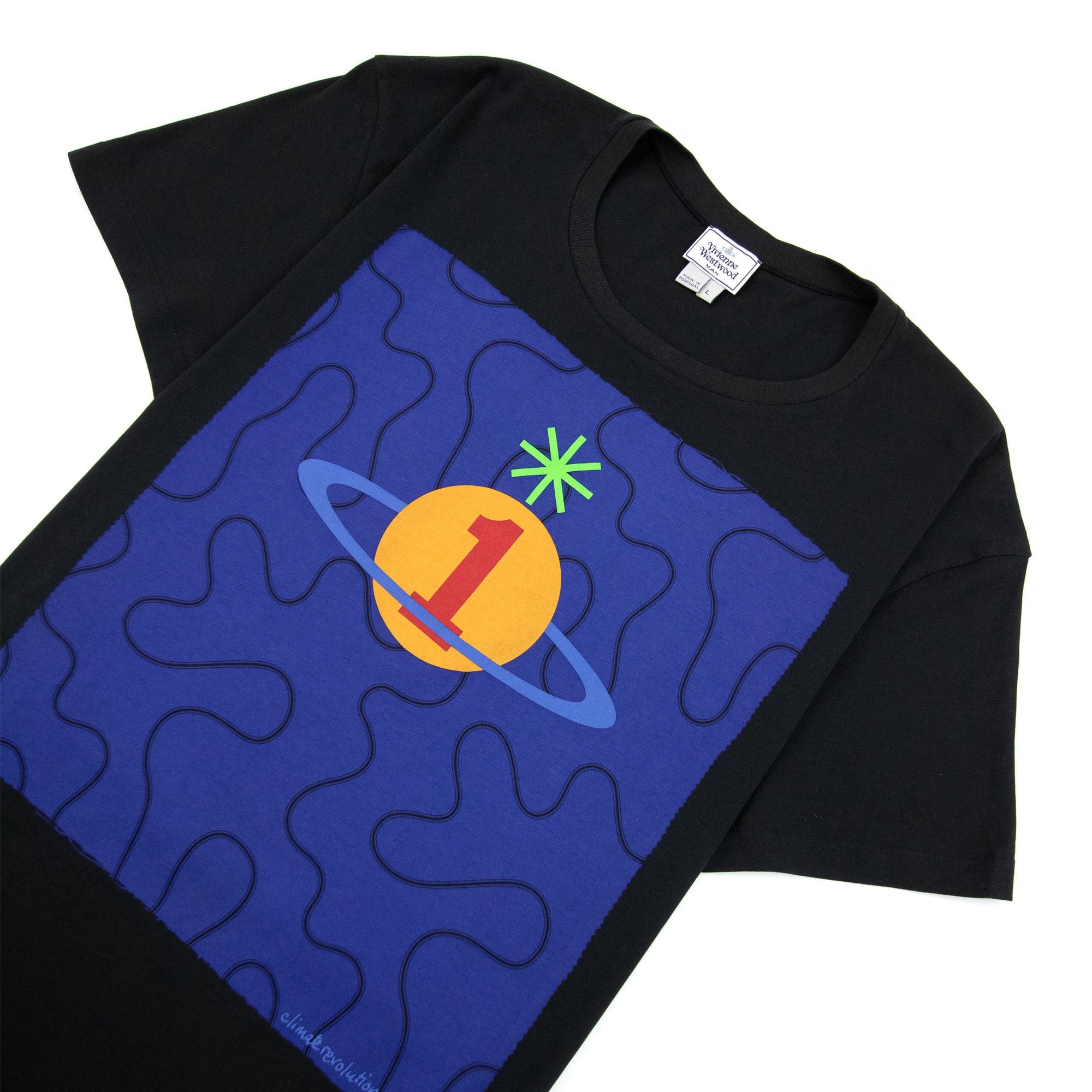 Vivienne Westwood Squiggle Logo Print T Shirt Blue/black