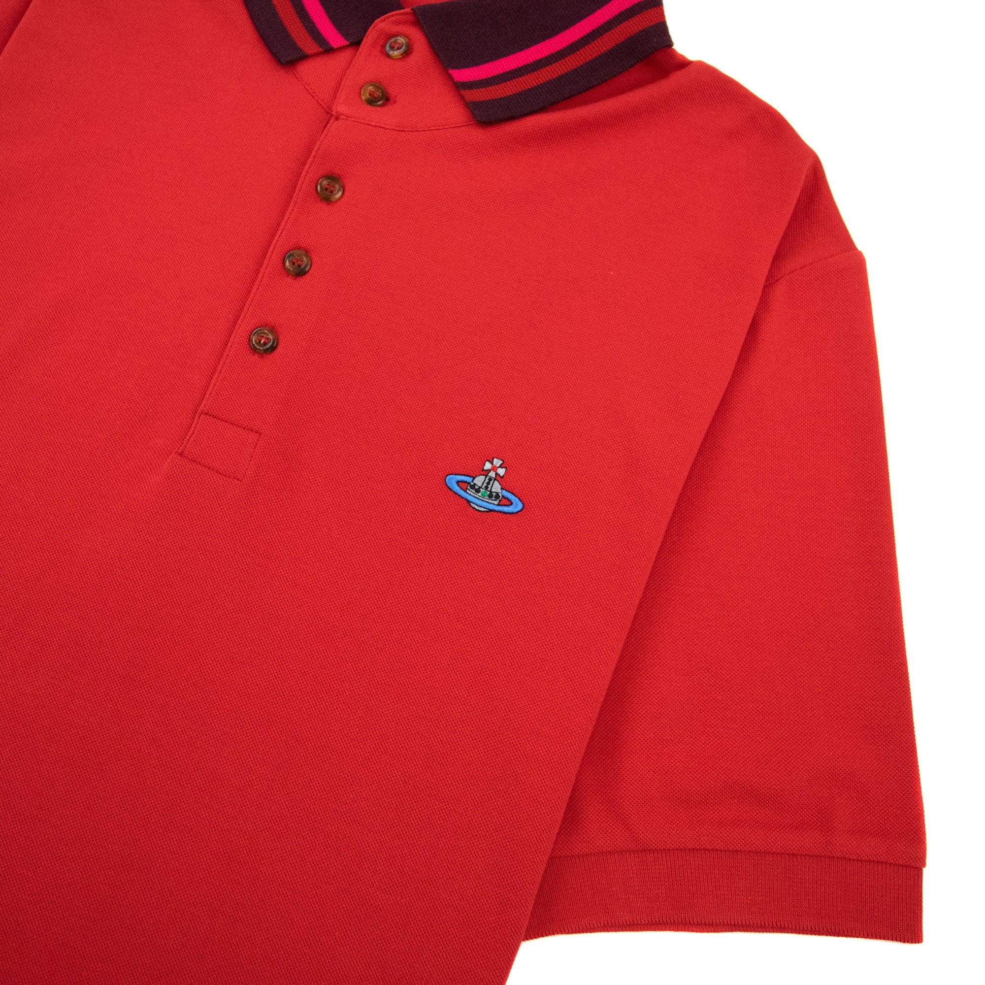 Vivienne Westwood Orb Logo Short Sleeve Polo Red