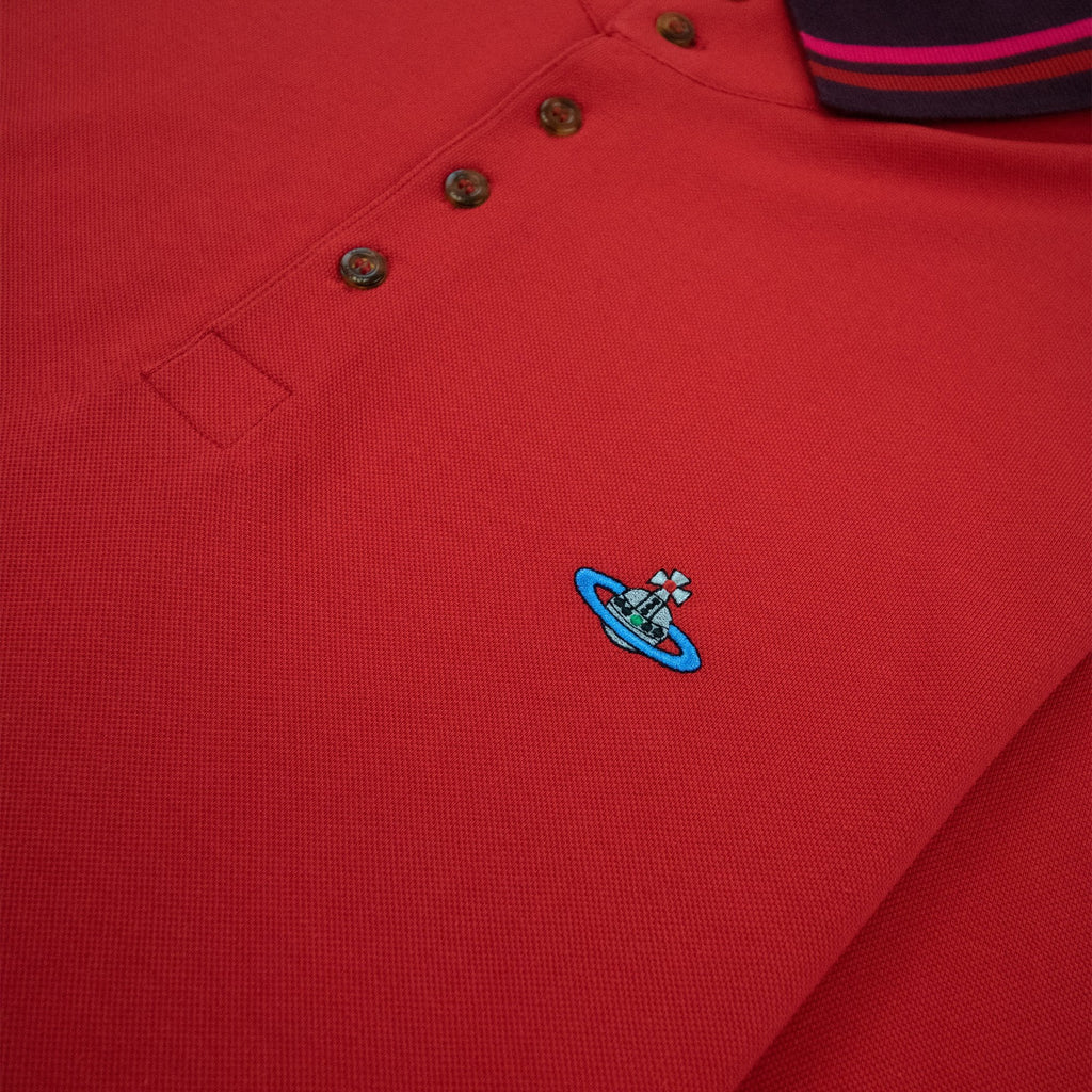 Vivienne Westwood Orb Logo Short Sleeve Polo Red