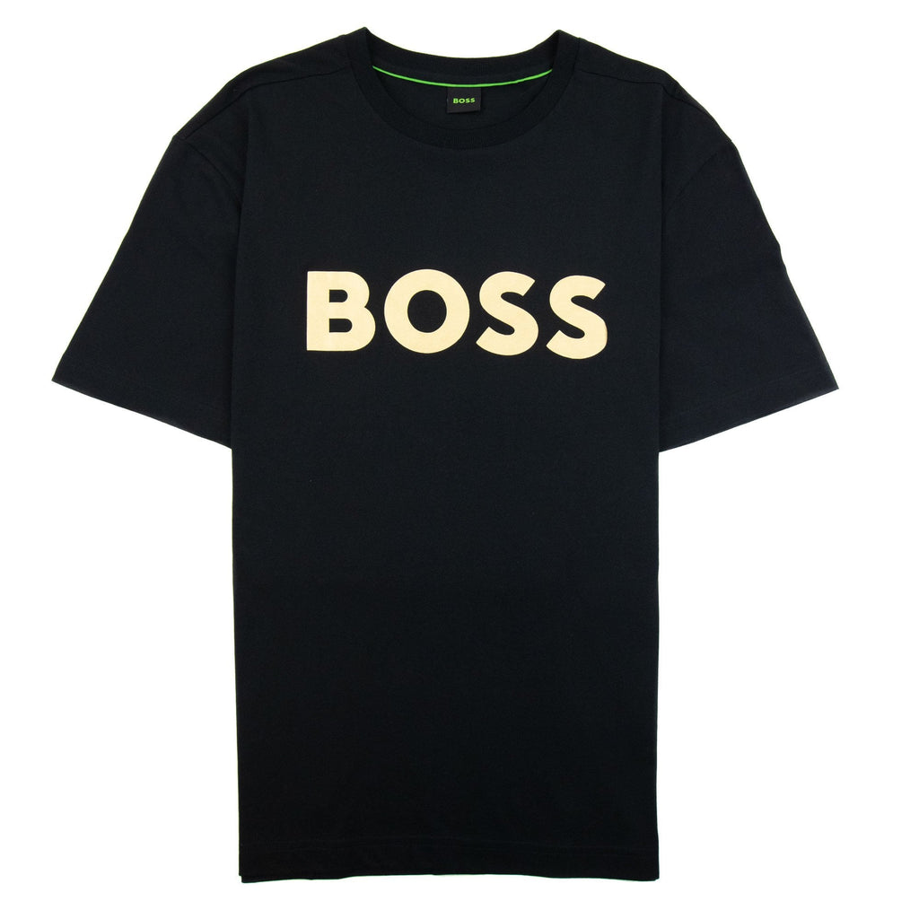 Hugo Boss Tee 1 Logo Printed T Shirt Black 001