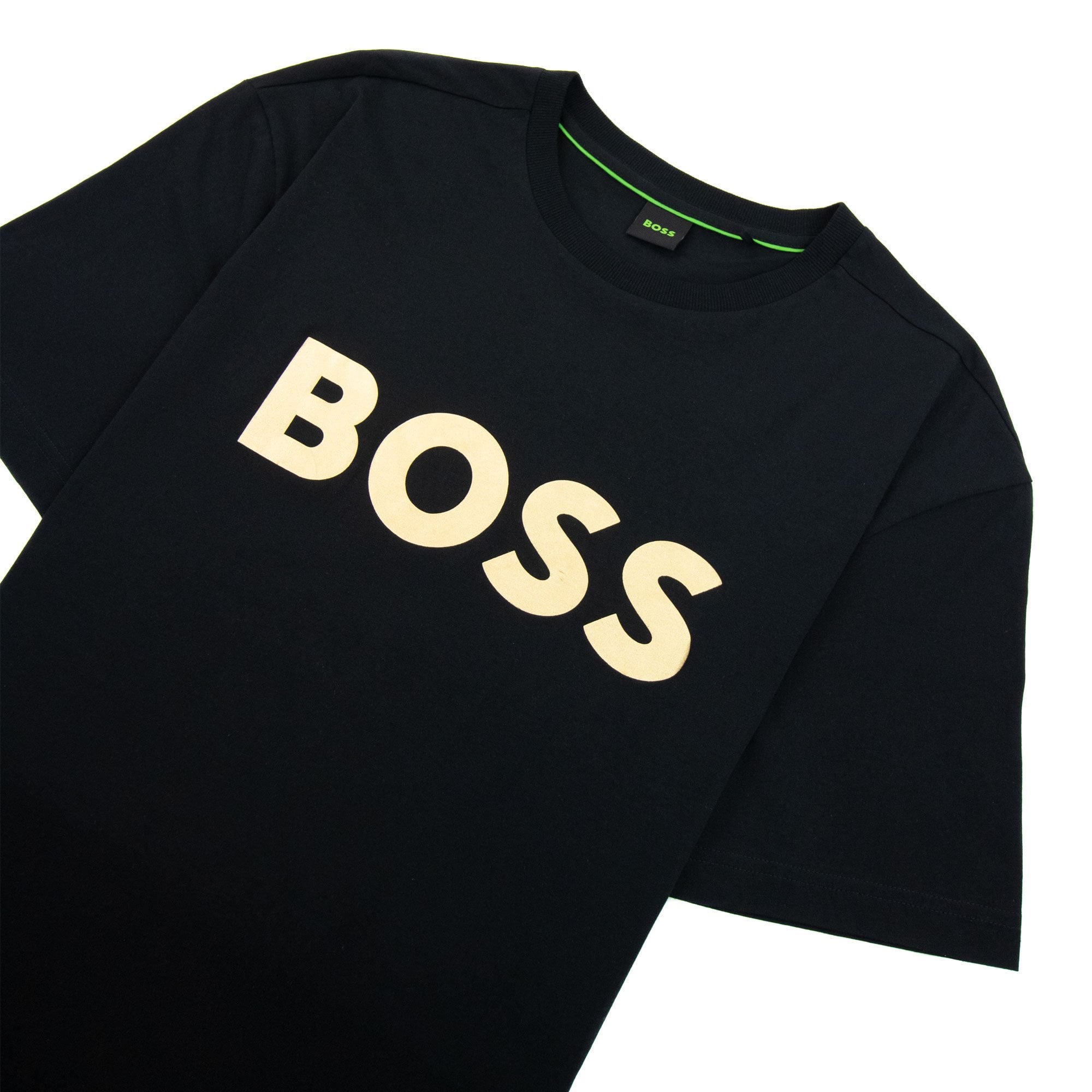 Hugo Boss Tee 1 Logo Printed T Shirt Black 001