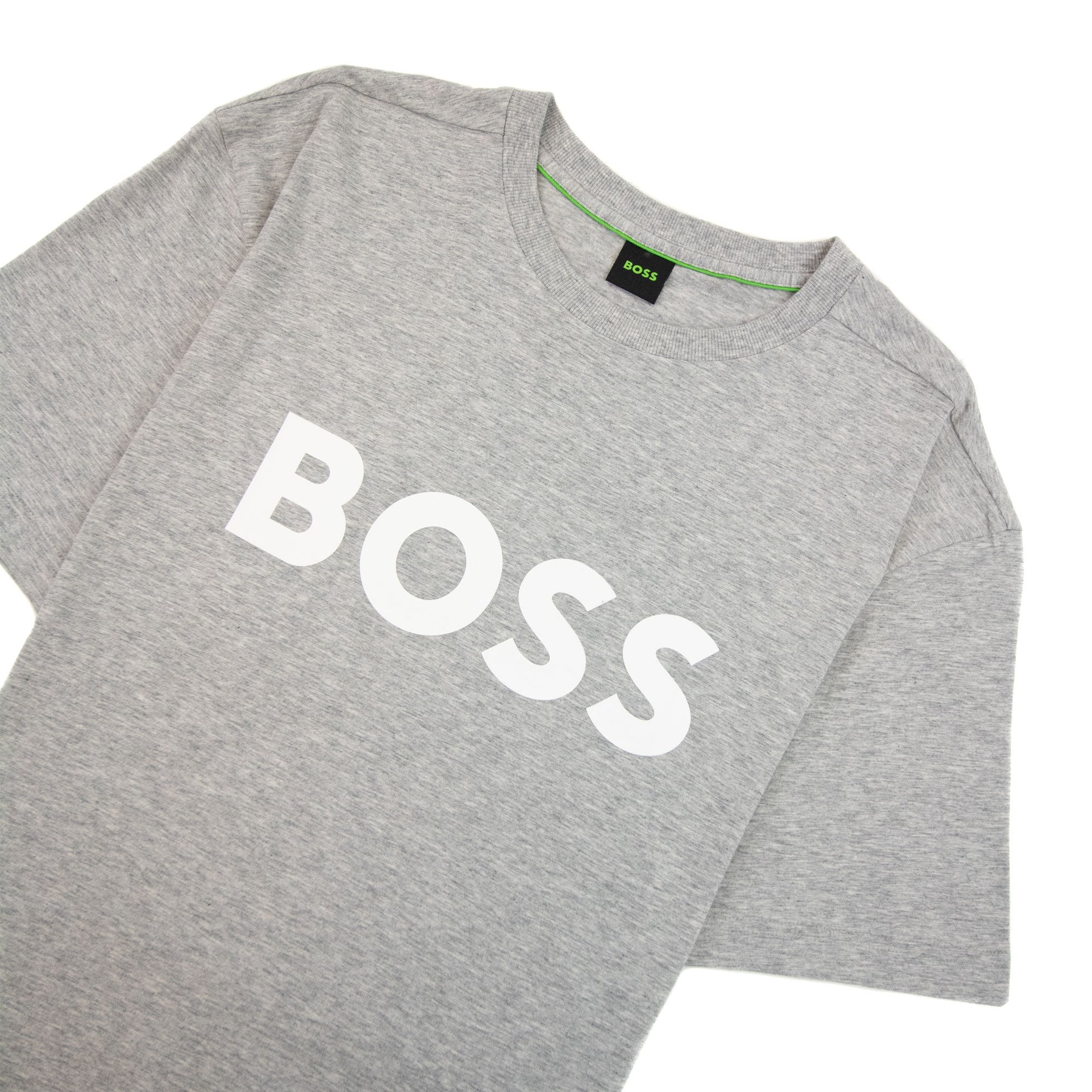 Hugo Boss Tee 1 Logo Printed T Shirt Grey 059