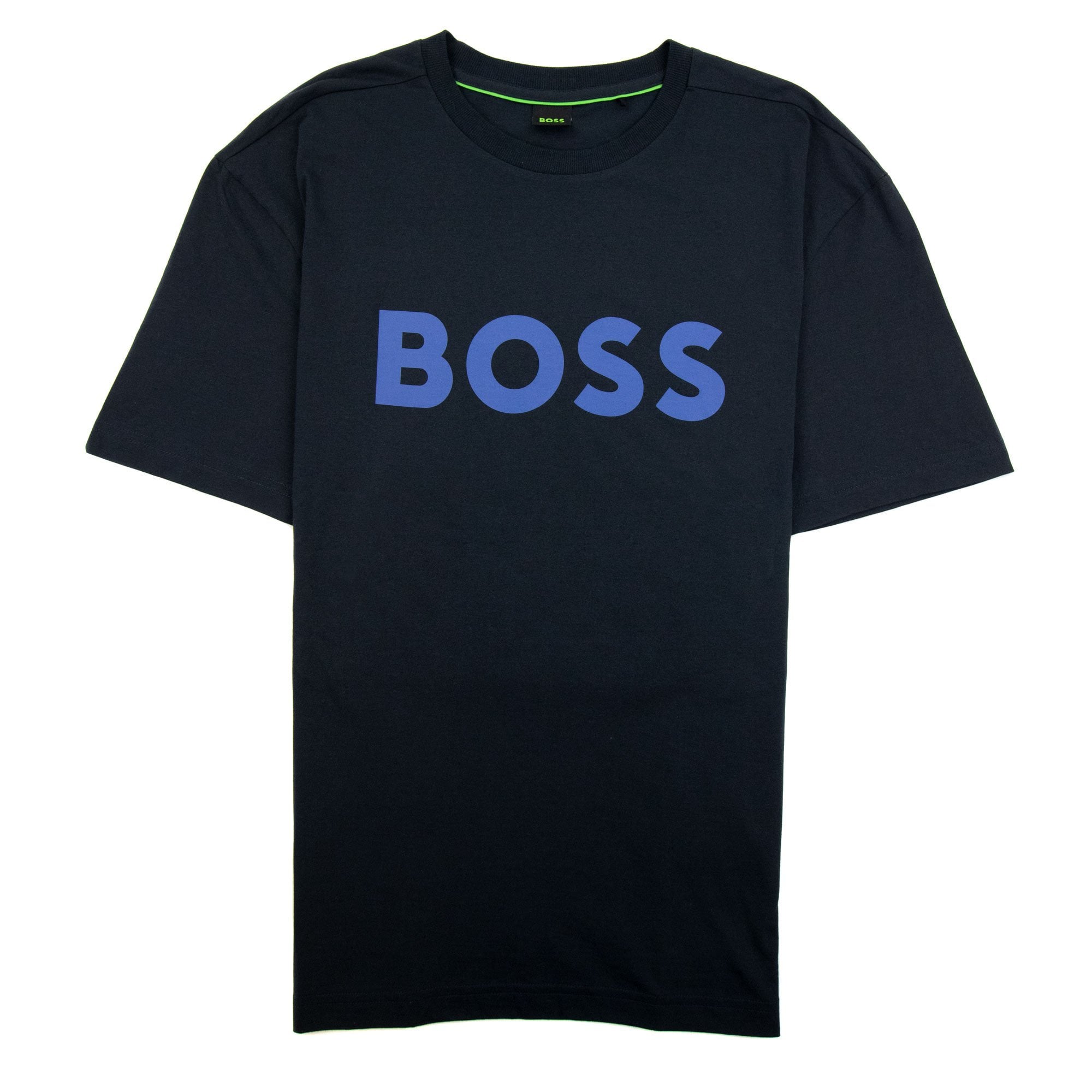 Hugo Boss Tee 1 Logo Printed T Shirt Navy 402