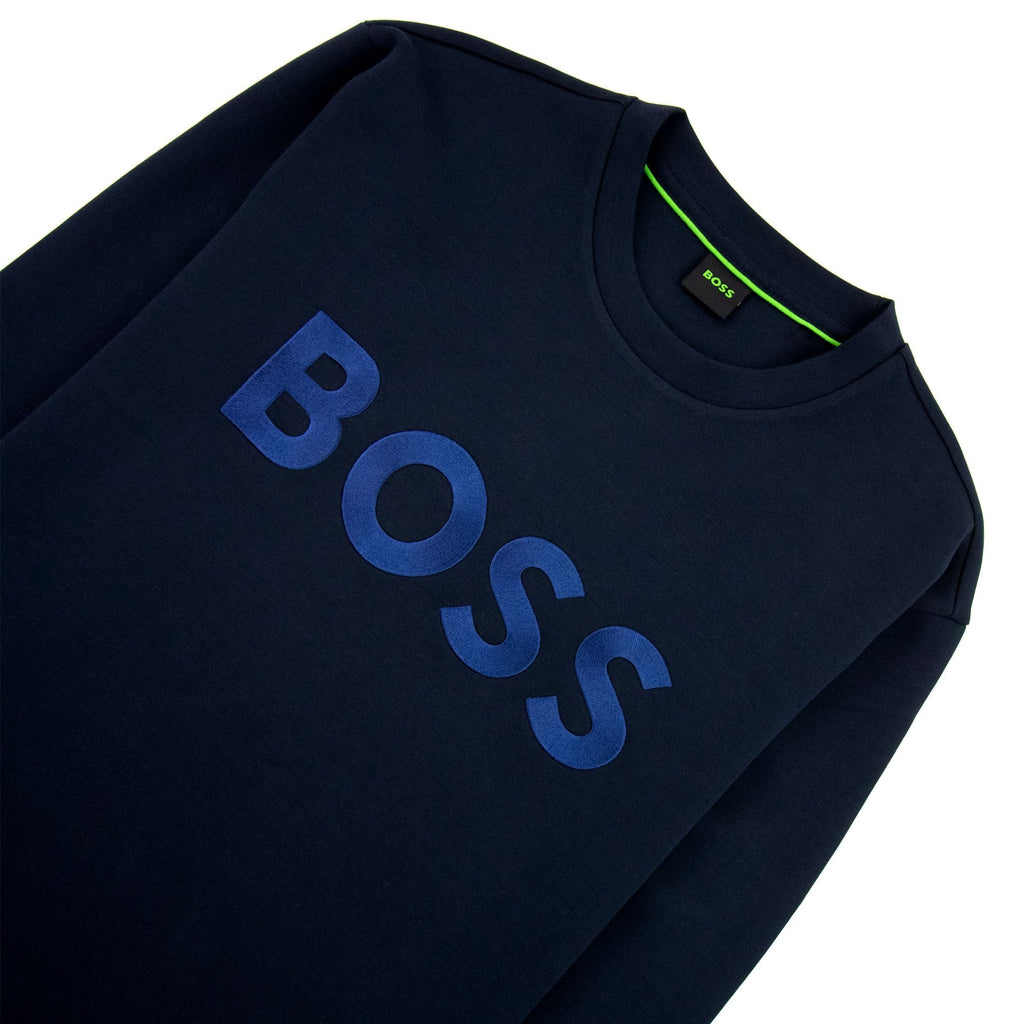 Hugo Boss Salbo 1 Contrast Logo Relax Fit Sweatshirt Navy 402