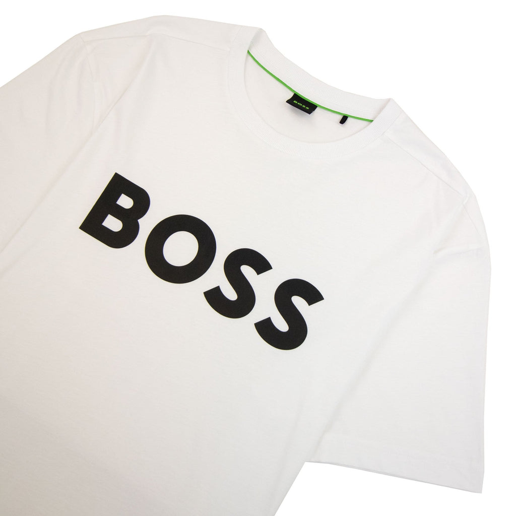 Hugo Boss Tee 1 Logo Printed T Shirt White 100