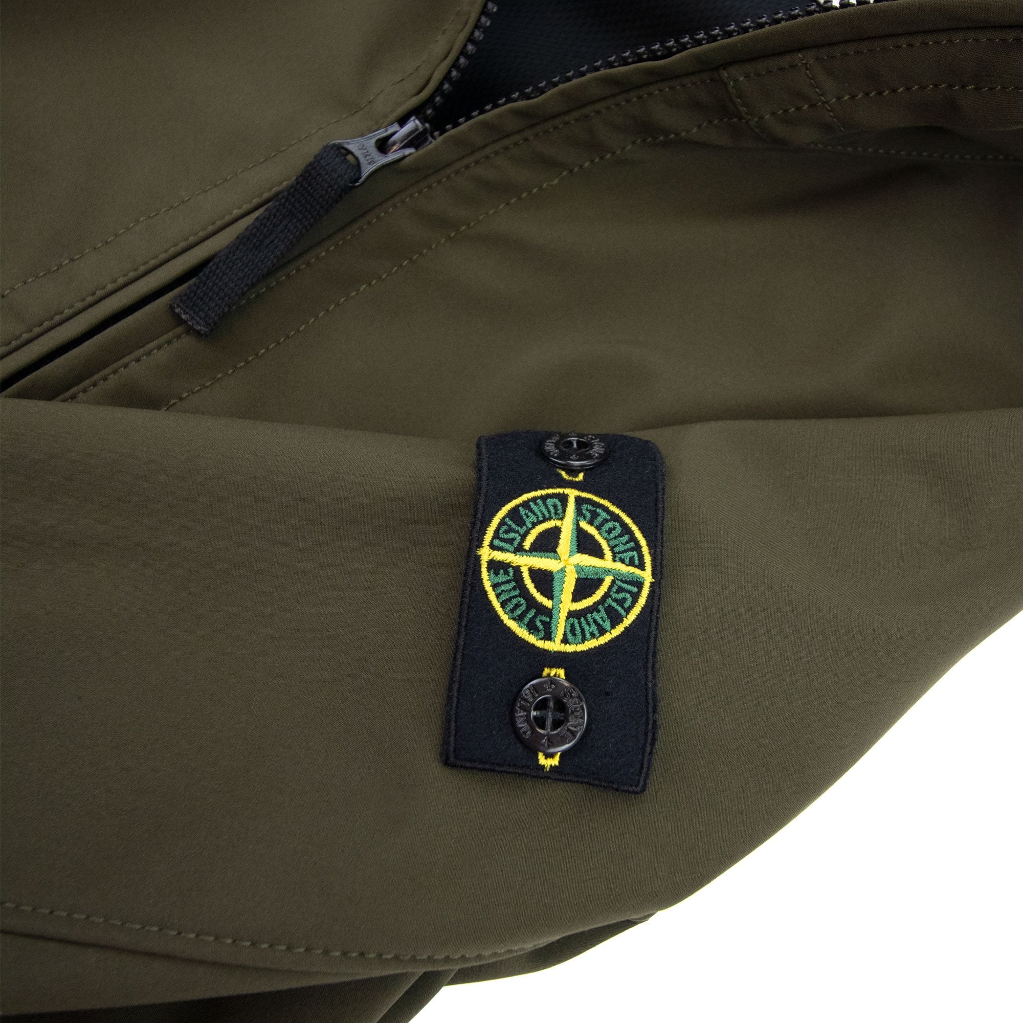 Stone Island Junior Light Soft Shell Hooded Jacket Khaki V0054