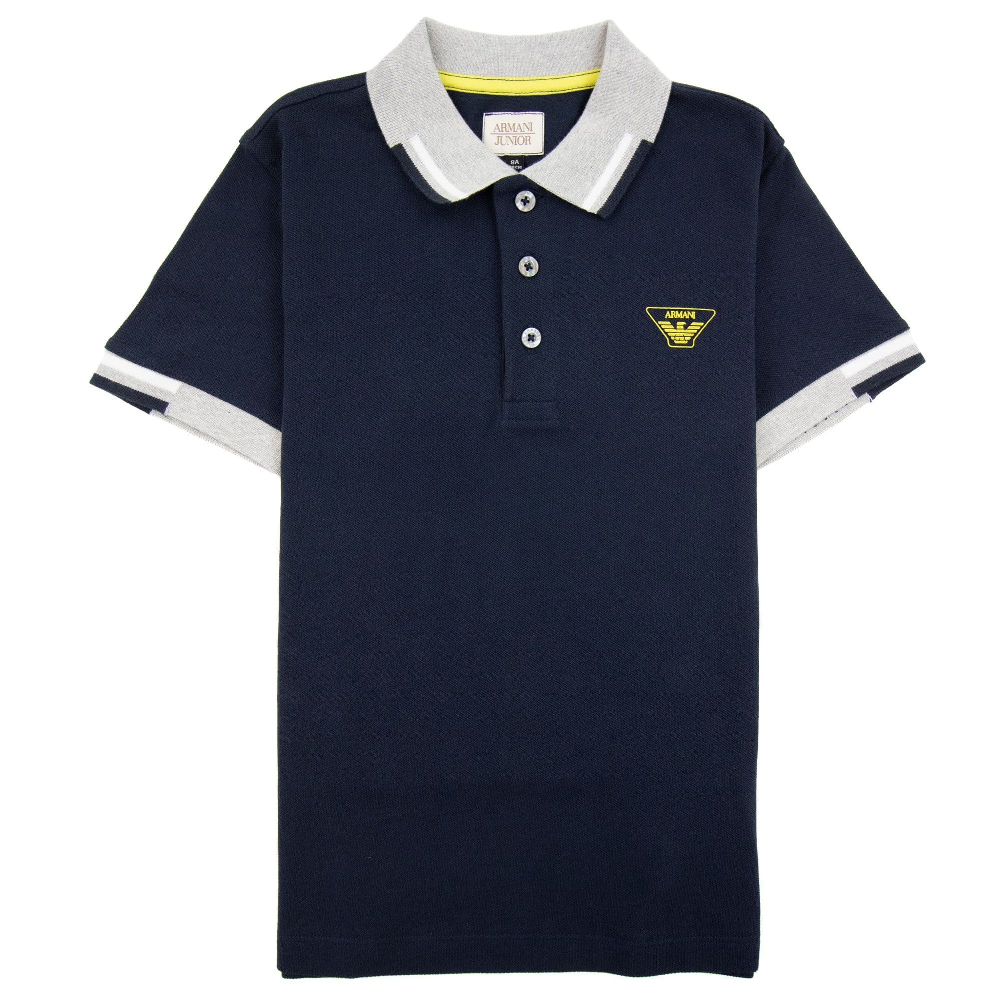 Armani Junior Eagle Logo S/s Polo Shirt Navy Blue