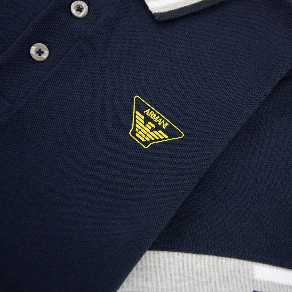 Armani Junior Eagle Logo S/s Polo Shirt Navy Blue