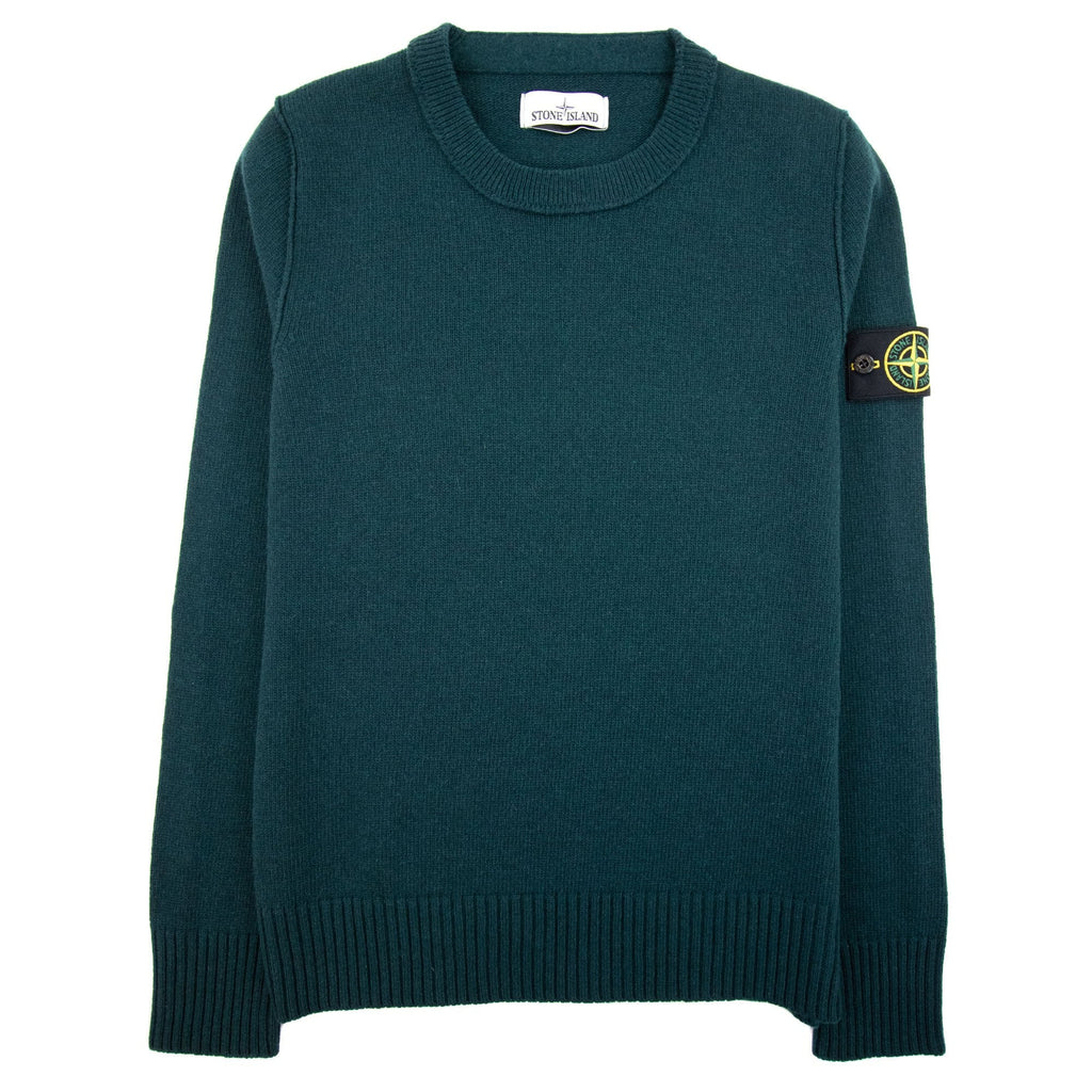 Stone Island Arm Patch Logo Crew Neck Sweat Green