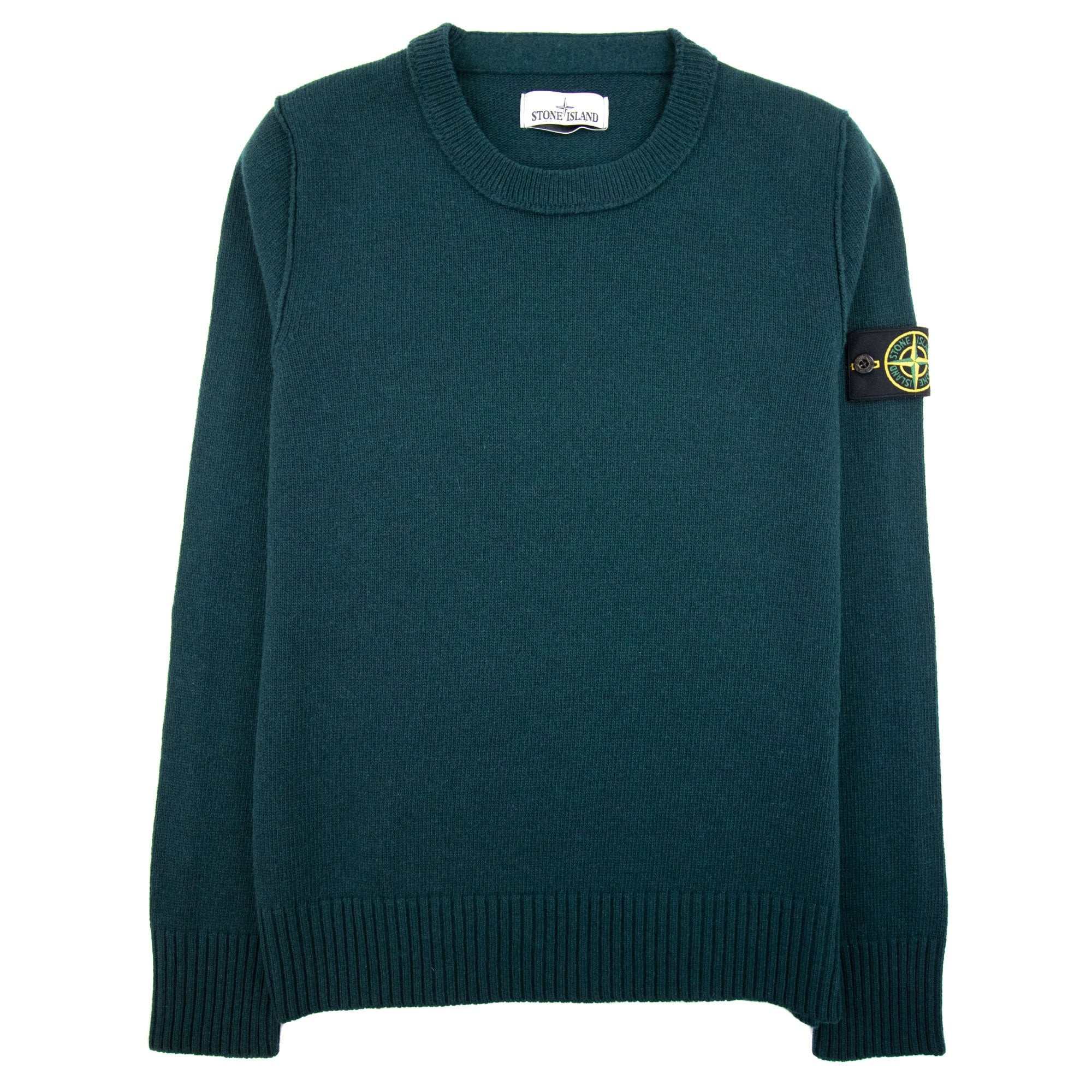 Stone Island Arm Patch Logo Crew Neck Sweat Green