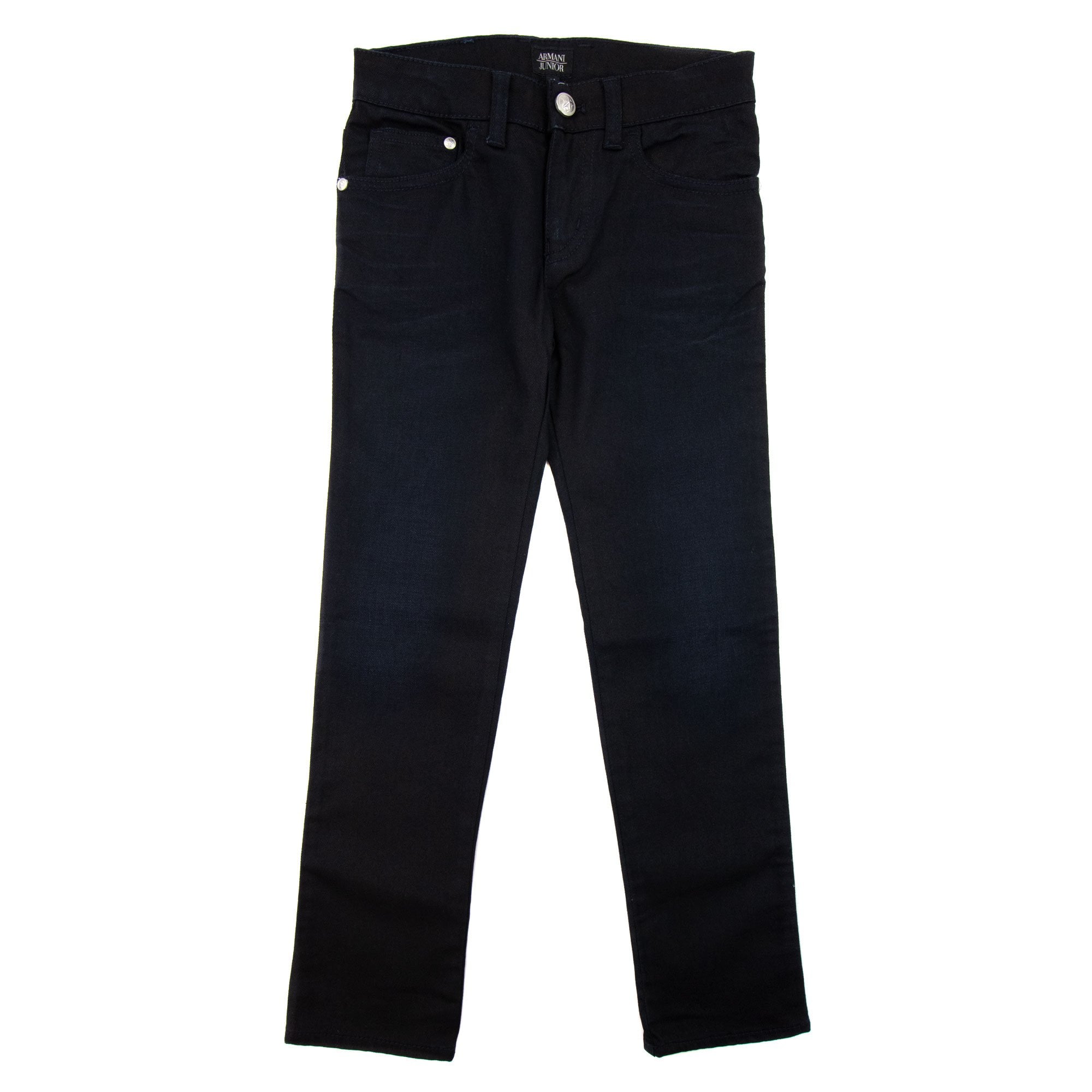 Armani Junior Eagle 5 Pocket Jeans Denim Black