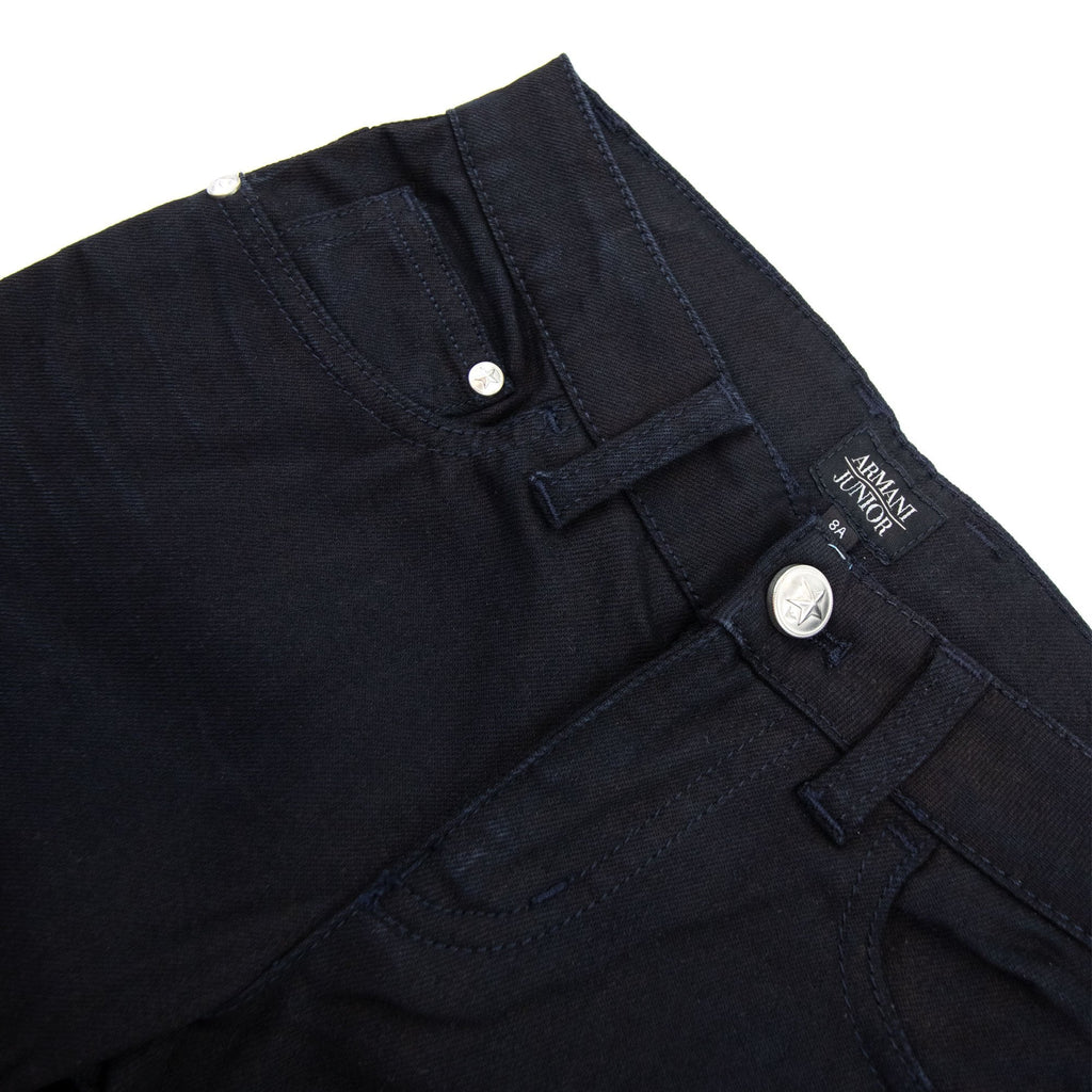 Armani Junior Eagle 5 Pocket Jeans Denim Black