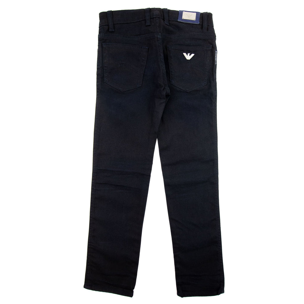 Armani Junior Eagle 5 Pocket Jeans Denim Black