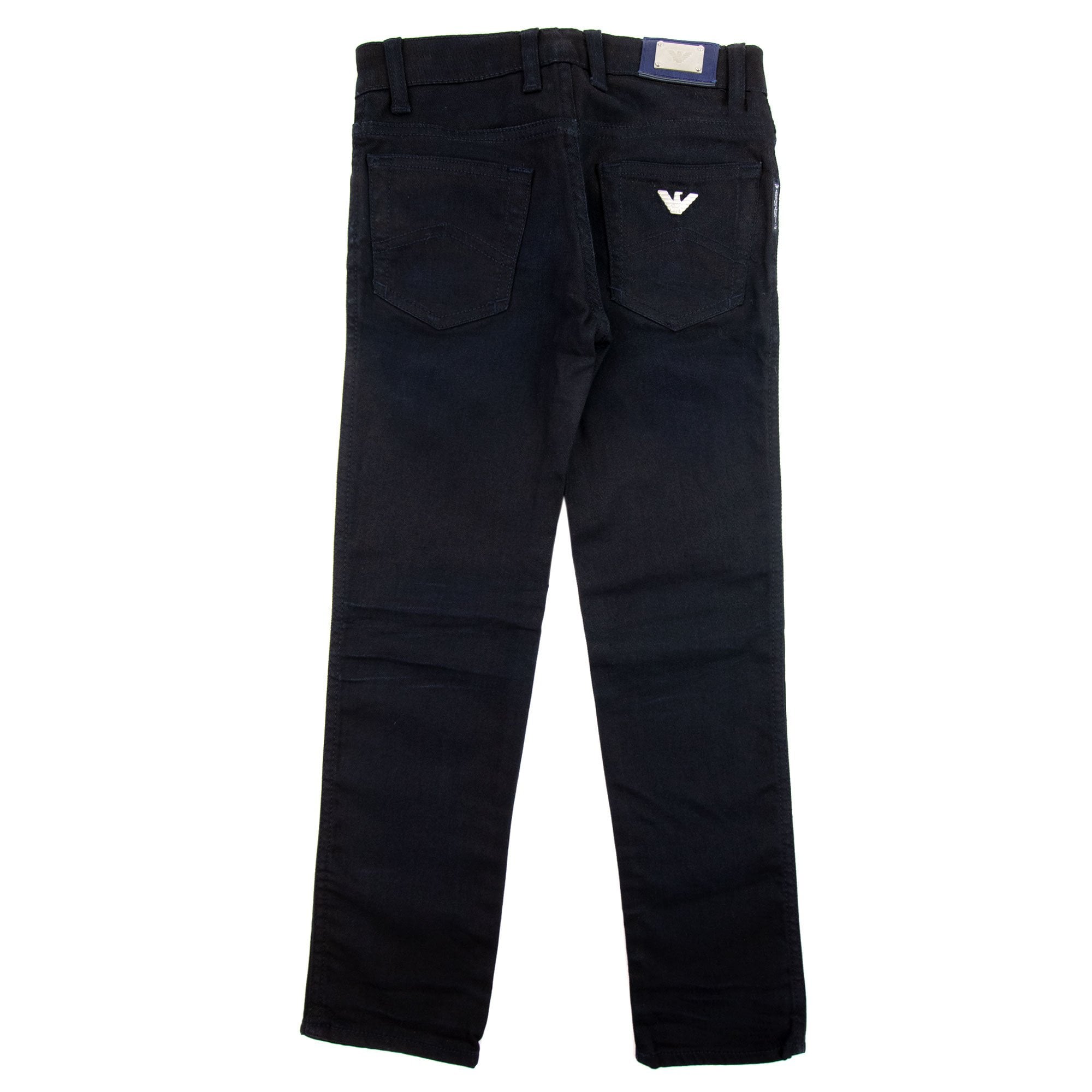 Armani Junior Eagle 5 Pocket Jeans Denim Black
