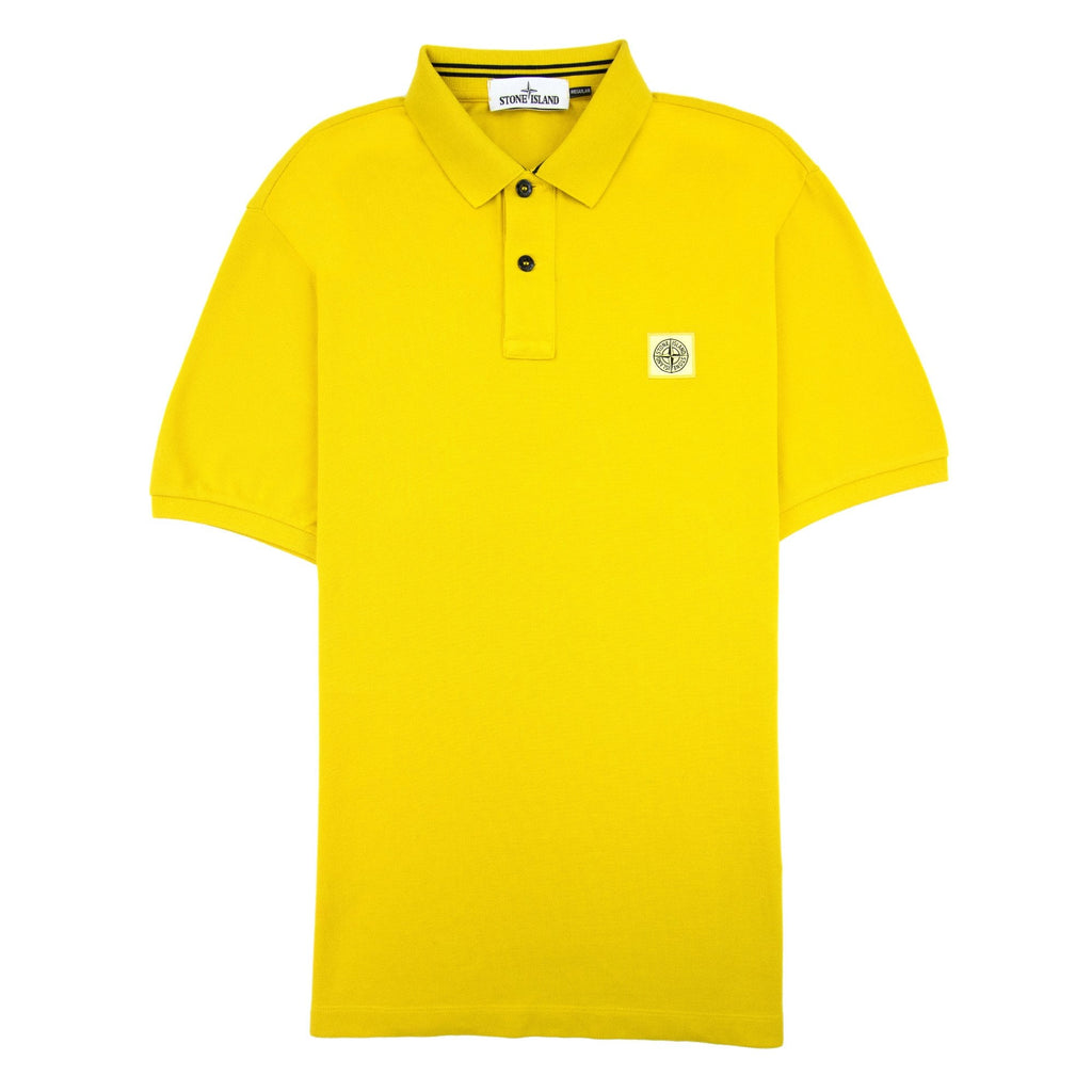 Stone Island Patch Logo Reg Fit Polo Yellow V0030