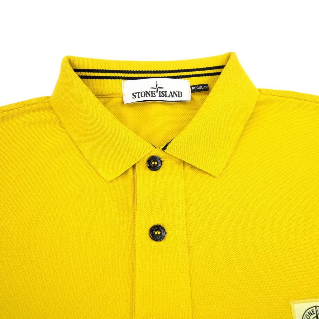 Stone Island Patch Logo Reg Fit Polo Yellow V0030
