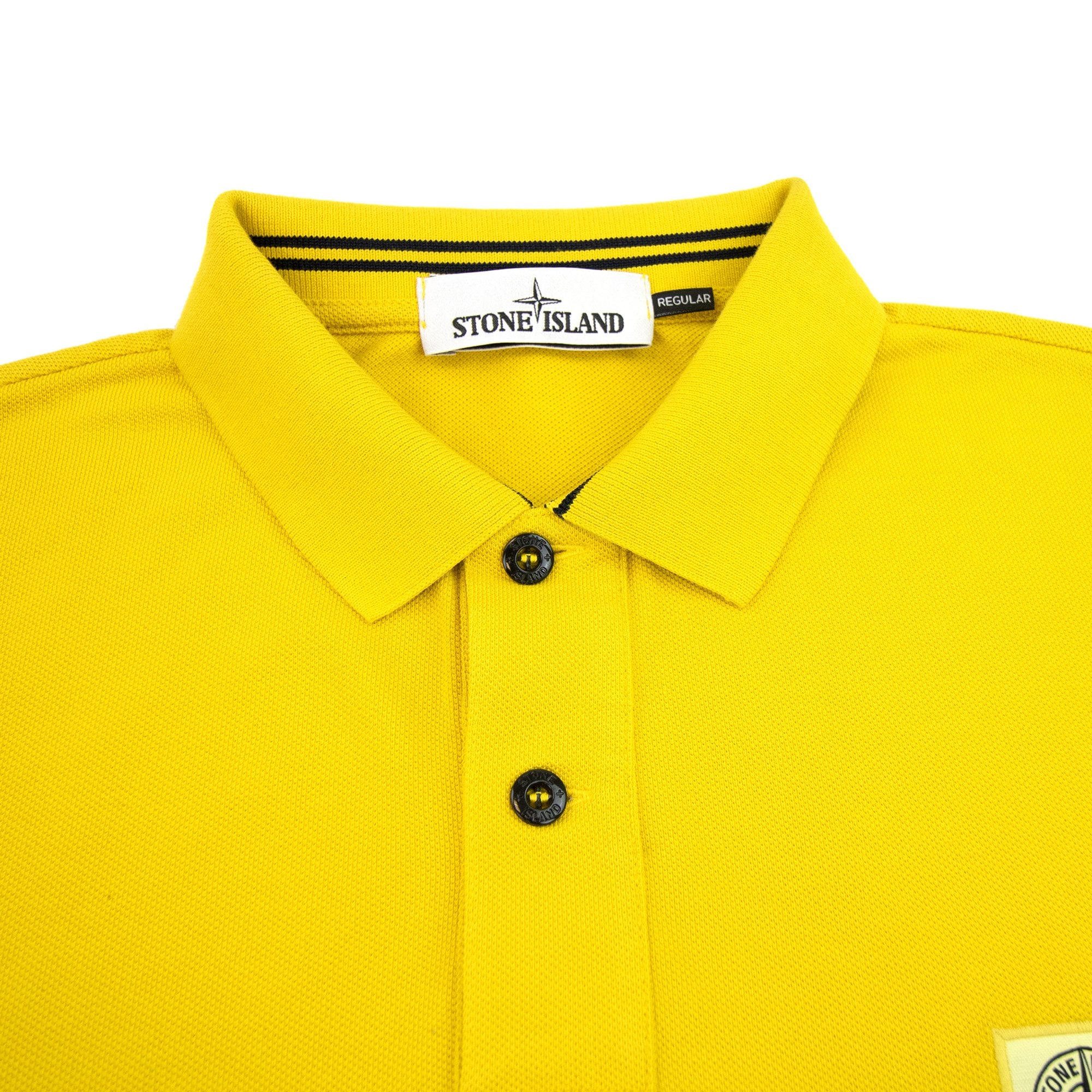 Stone Island Patch Logo Reg Fit Polo Yellow V0030
