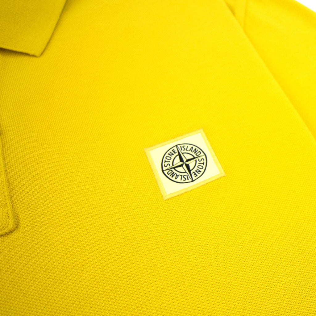 Stone Island Patch Logo Reg Fit Polo Yellow V0030