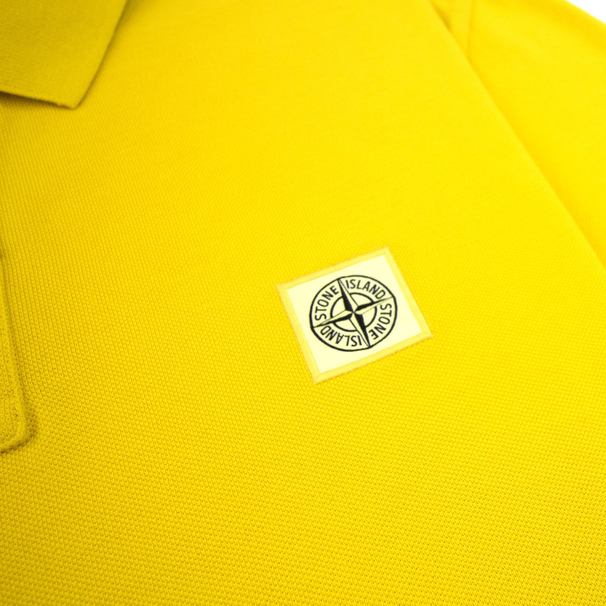 Stone Island Patch Logo Reg Fit Polo Yellow V0030