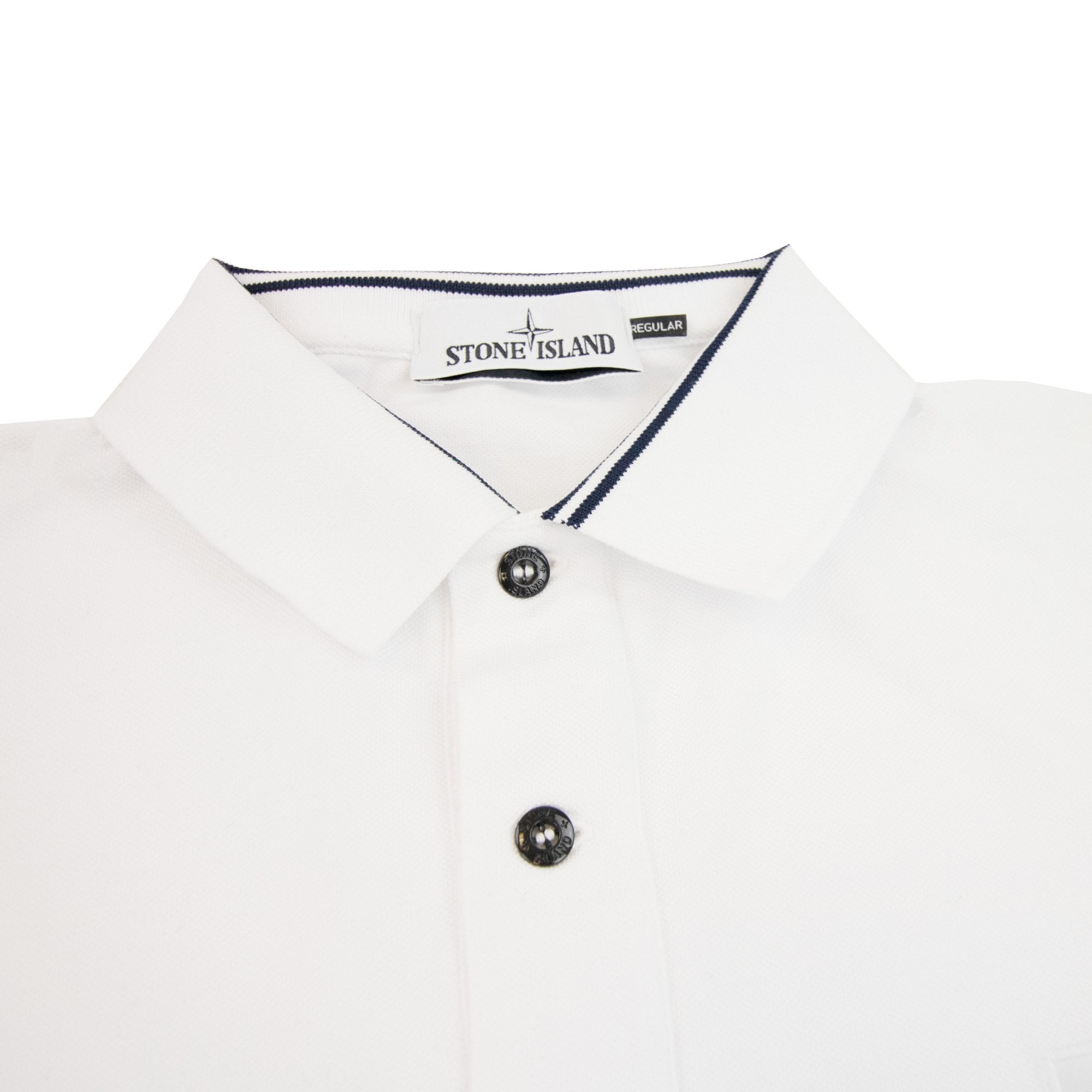 Stone Island Twin Tipped Long Sleve Polo White V0001