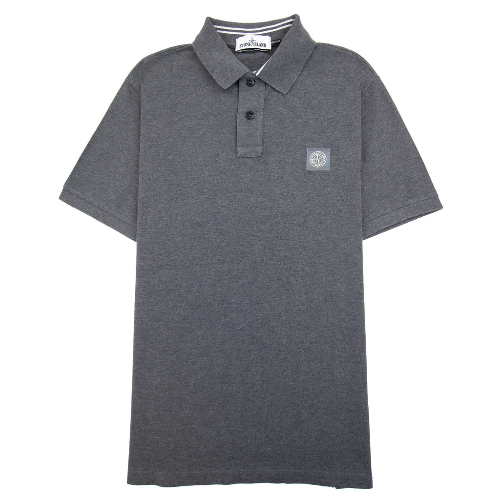 Stone Island Patch Logo Reg Fit Polo Dark Grey V1067