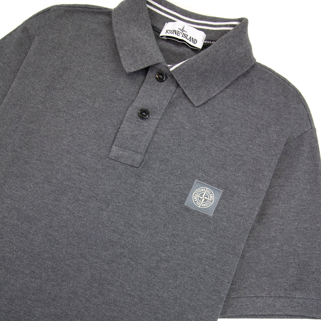 Stone Island Patch Logo Reg Fit Polo Dark Grey V1067