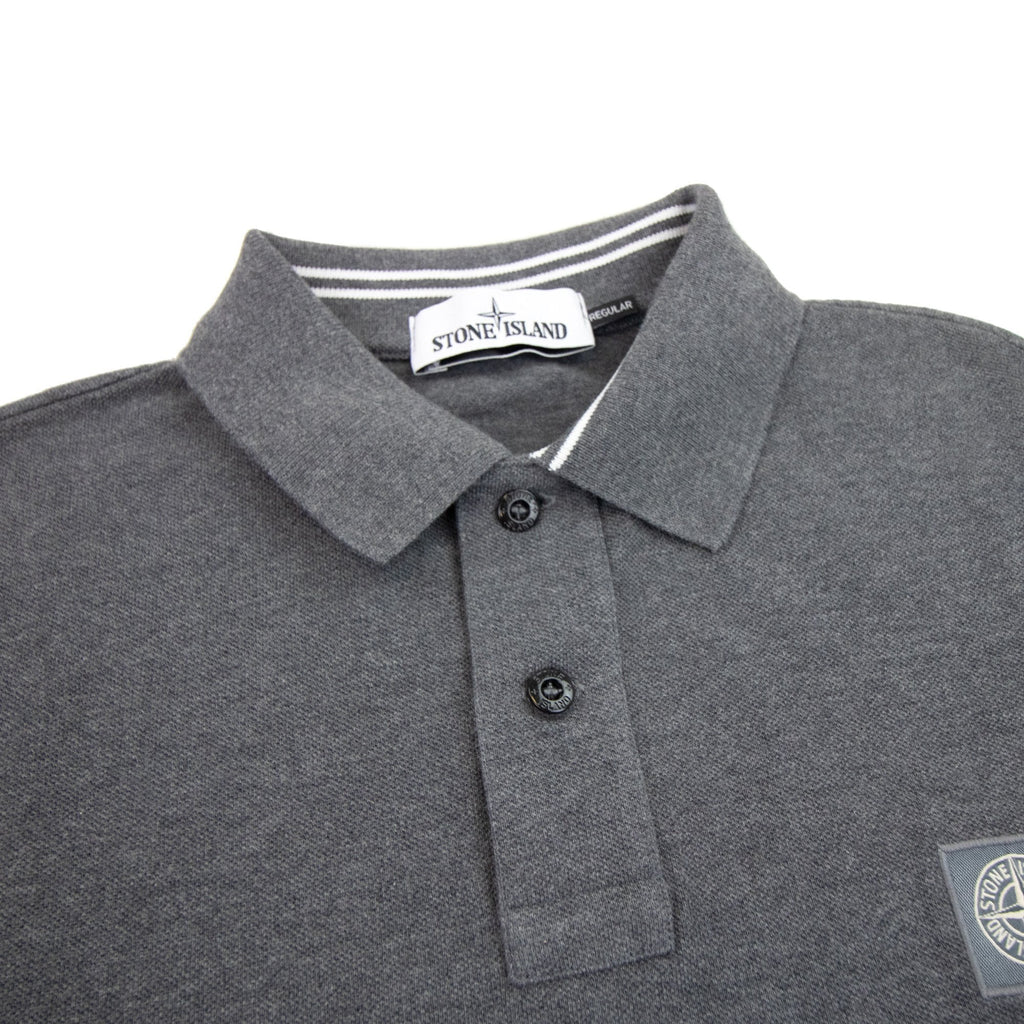 Stone Island Patch Logo Reg Fit Polo Dark Grey V1067