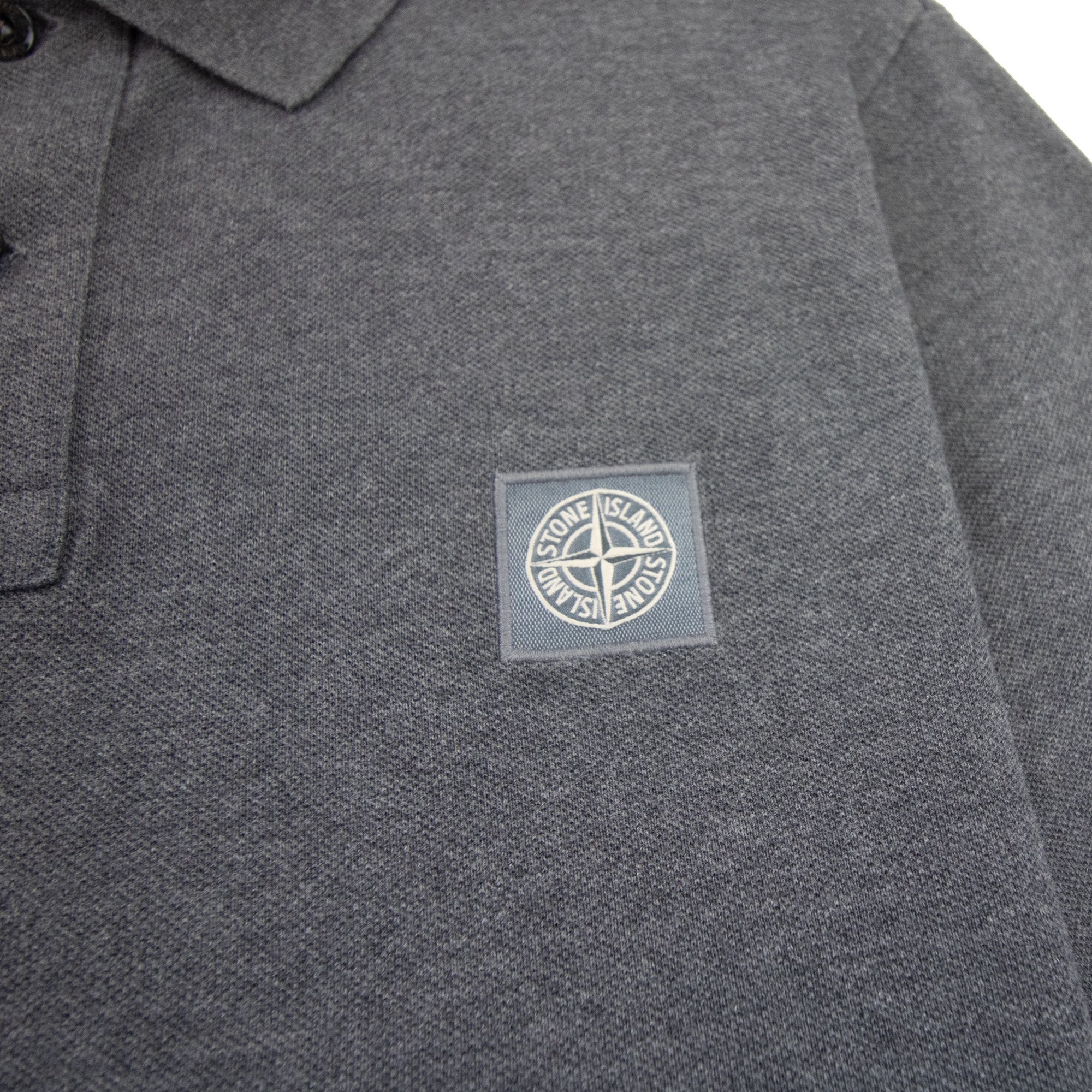 Stone Island Patch Logo Reg Fit Polo Dark Grey V1067