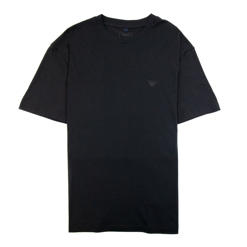 Armani Jeans Rubber Eagle Logo T Shirt Black