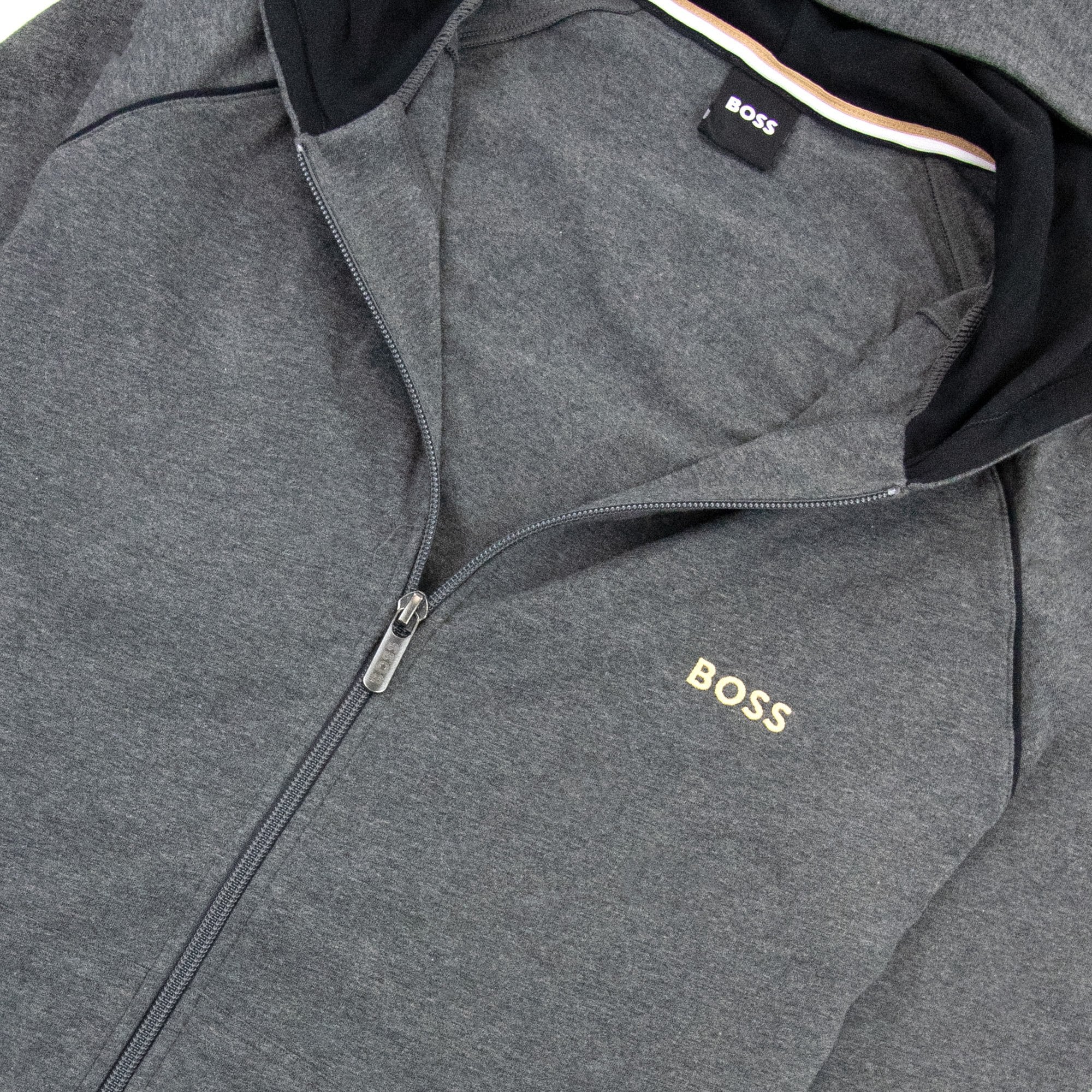 Hugo Boss Mix & Match Logo Zip Up Jacket Dark Grey 010