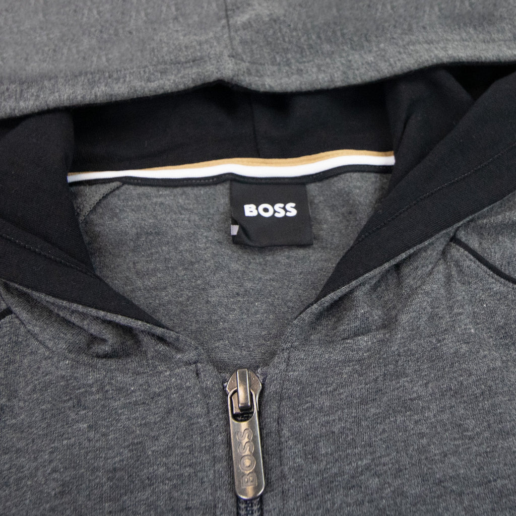 Hugo Boss Mix & Match Logo Zip Up Jacket Dark Grey 010