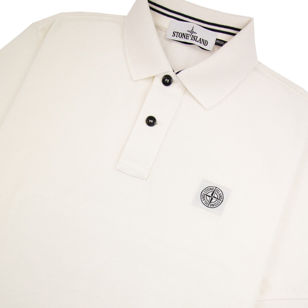 Stone Island Patch Logo Reg Fit Polo White