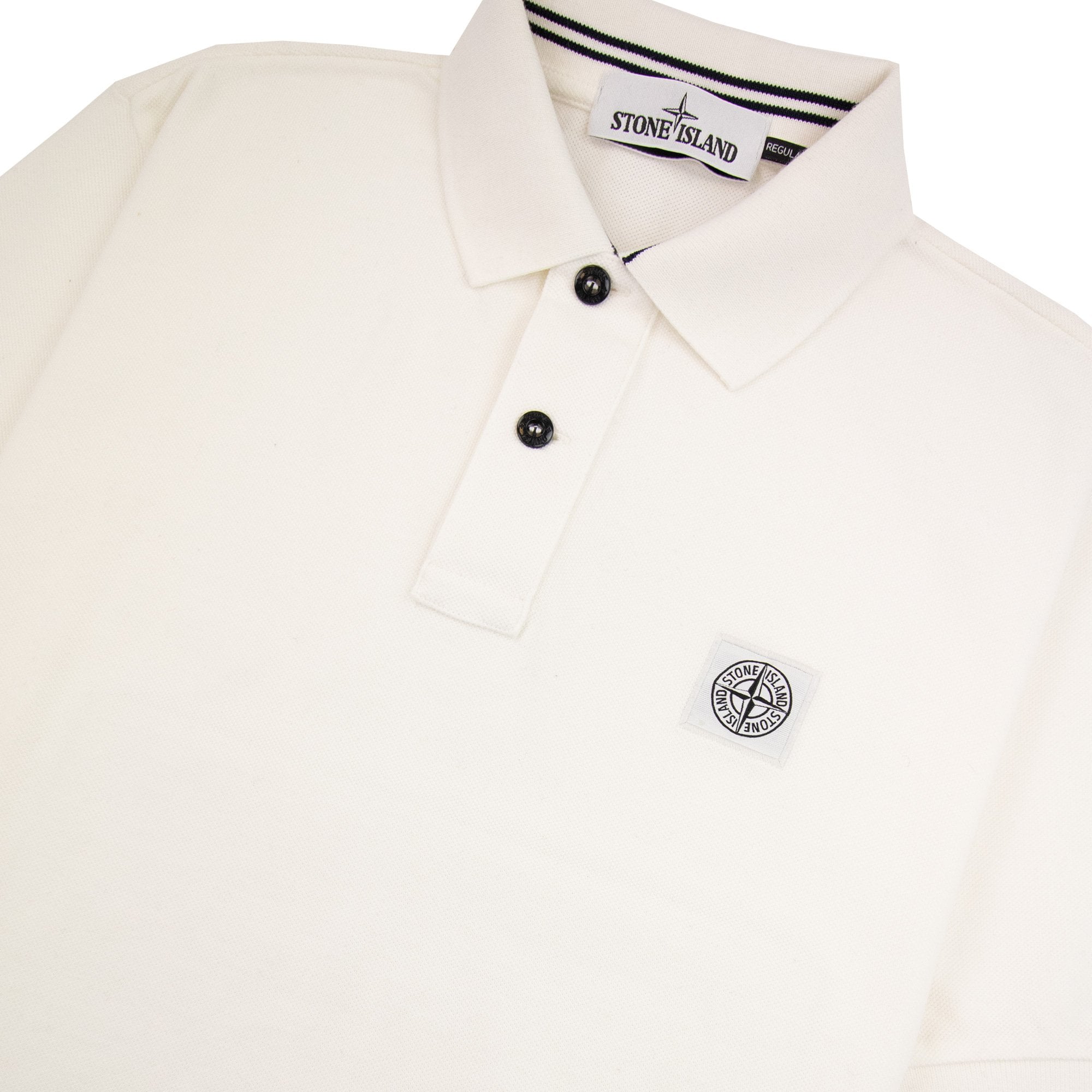 Stone Island Patch Logo Reg Fit Polo White